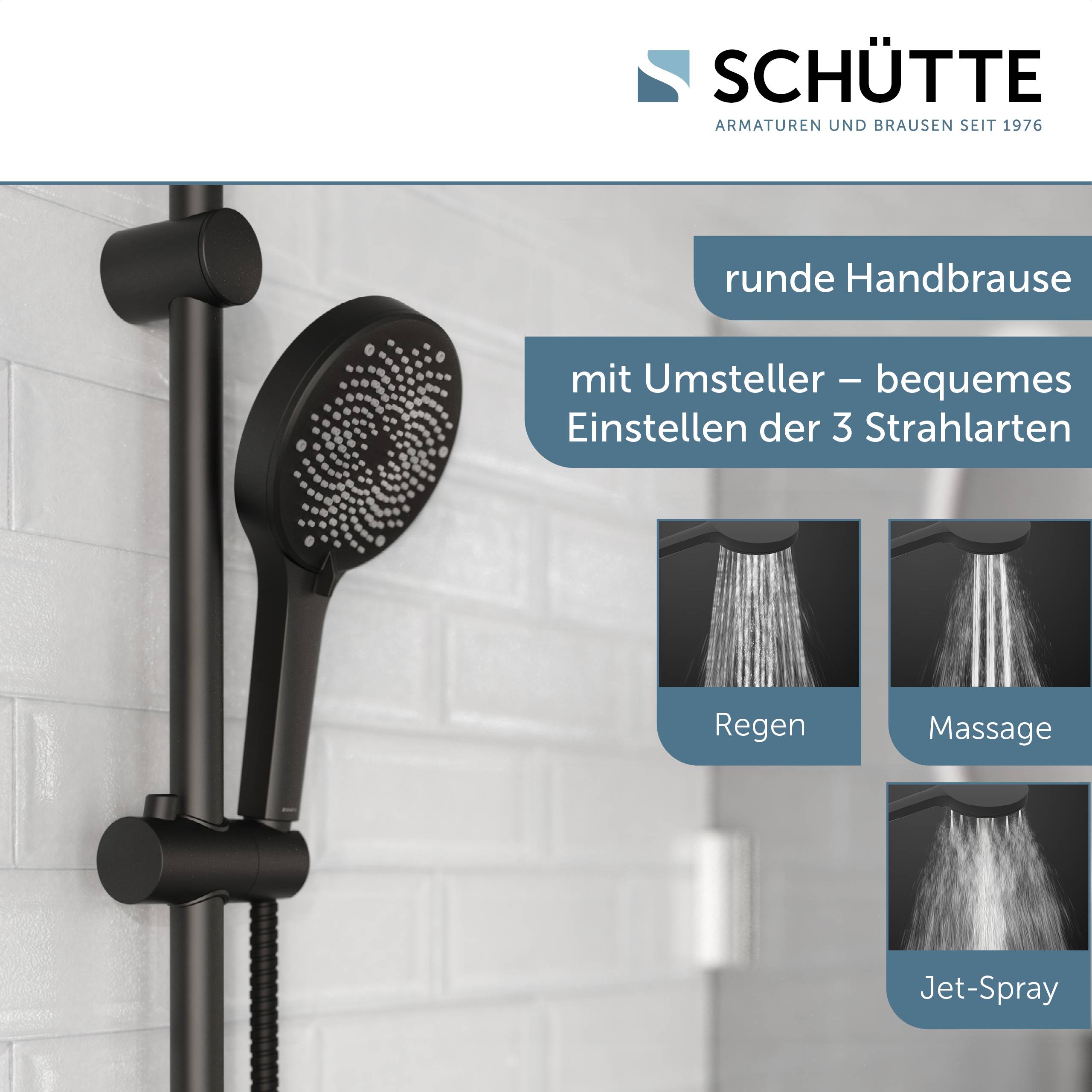 CORDOBA Stangenbrause-Set, Schwarz