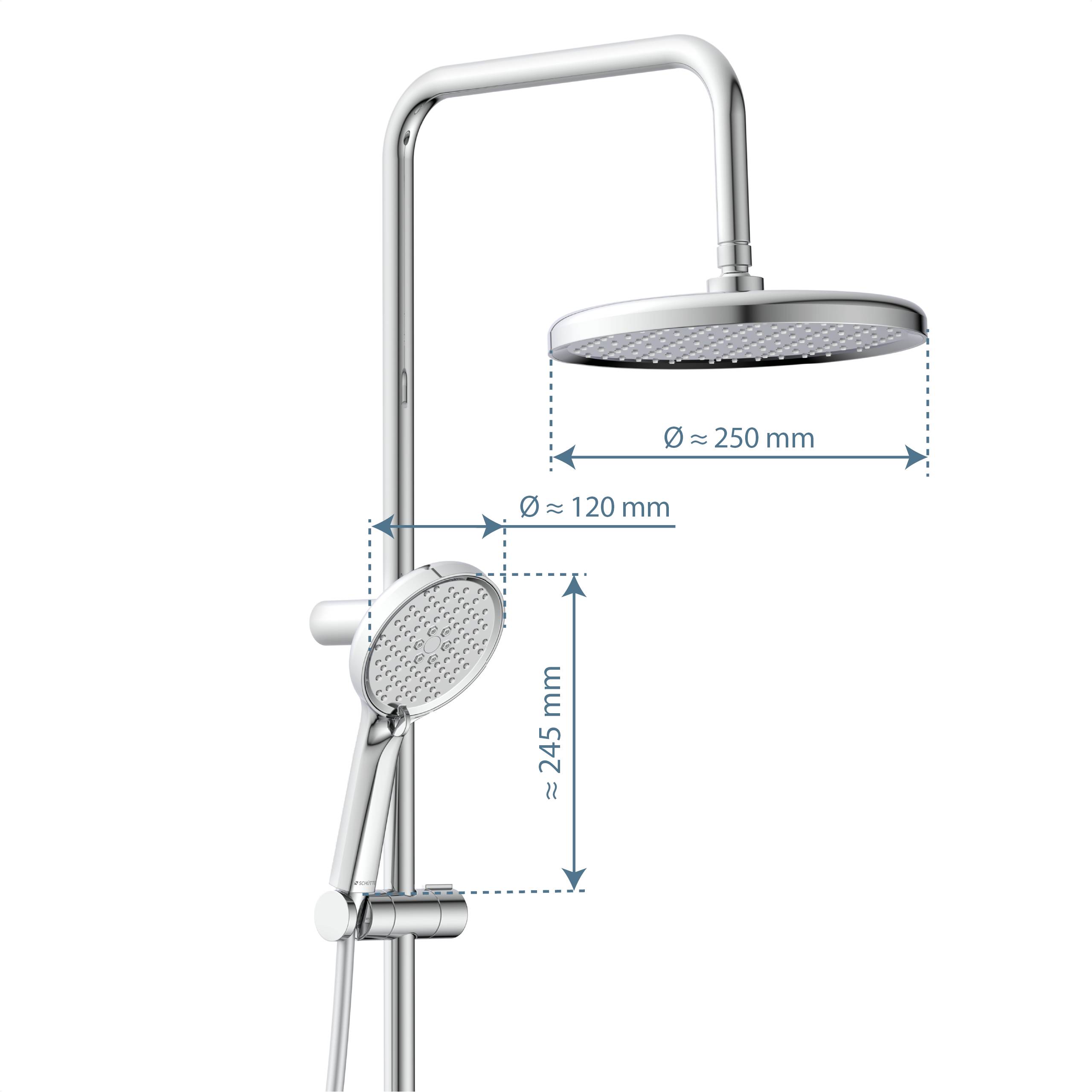 MADRID Überkopfbrause-Set , Chrom