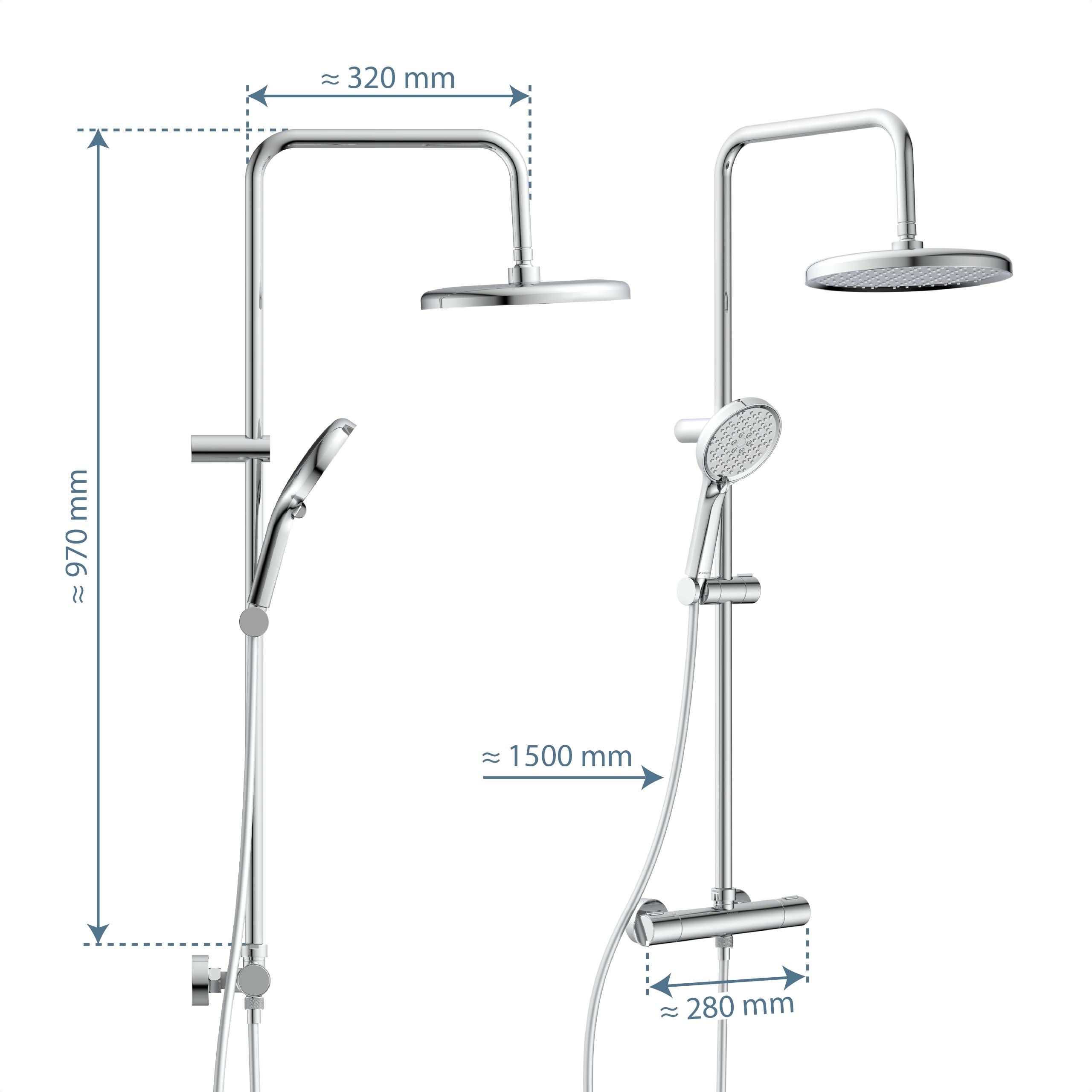 MADRID Überkopfbrause-Set , Chrom