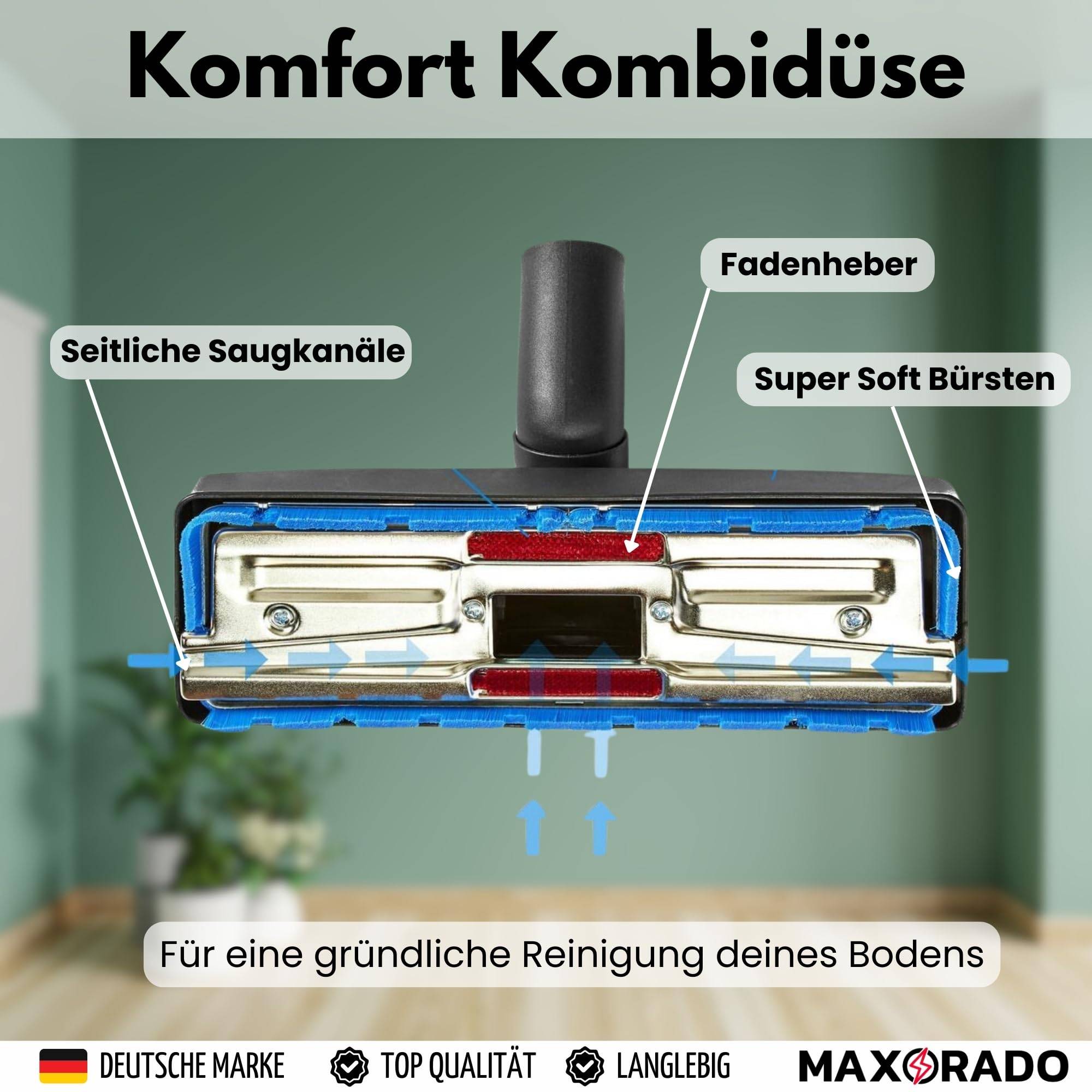 Ersatzteile Set für Numatic Henry Hetty James Basil David Edward George I Bodendüse + Schlauch + Staubsaugerrohr + Parkettdüse I Staubsauger Rohr