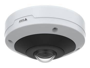 Eine weiße Sicherheitskamera mit Fischauge-Objektiv, an der Decke montiert, für 360-Grad-Überwachung konzipiert.