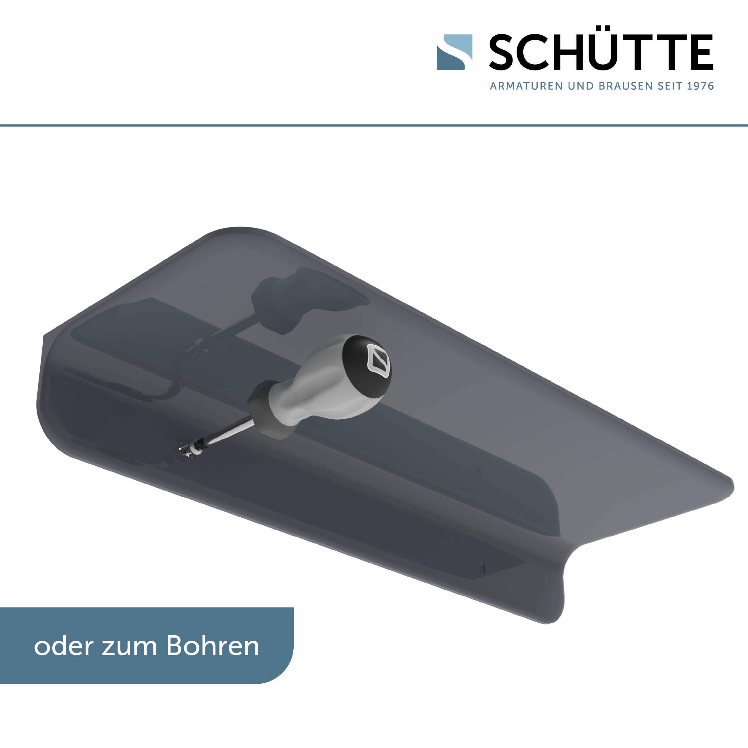 Duschablage, Anthrazit, zum Kleben