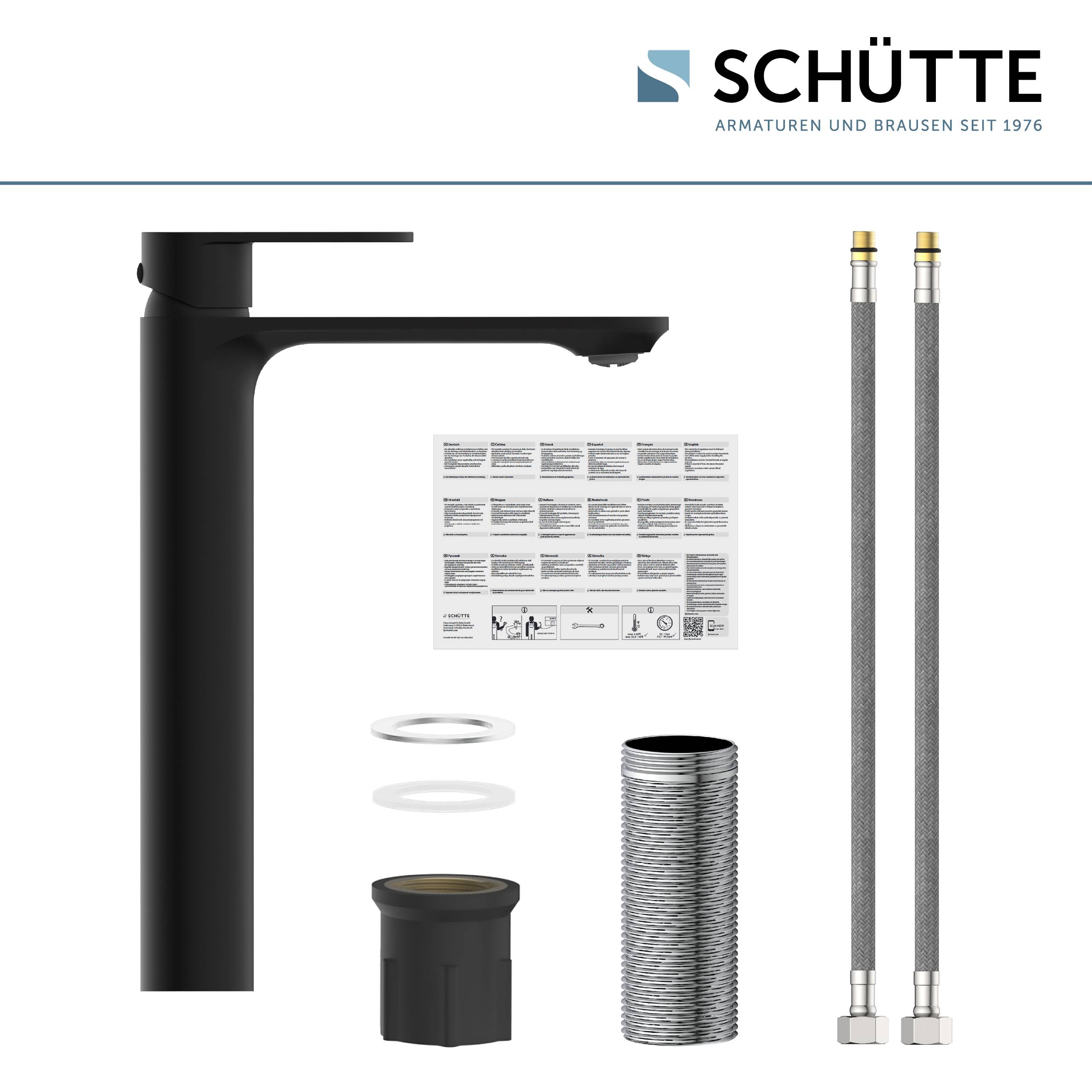 MONTANA Waschtischarmatur, Schwarz matt, für Aufsatzwaschbecken