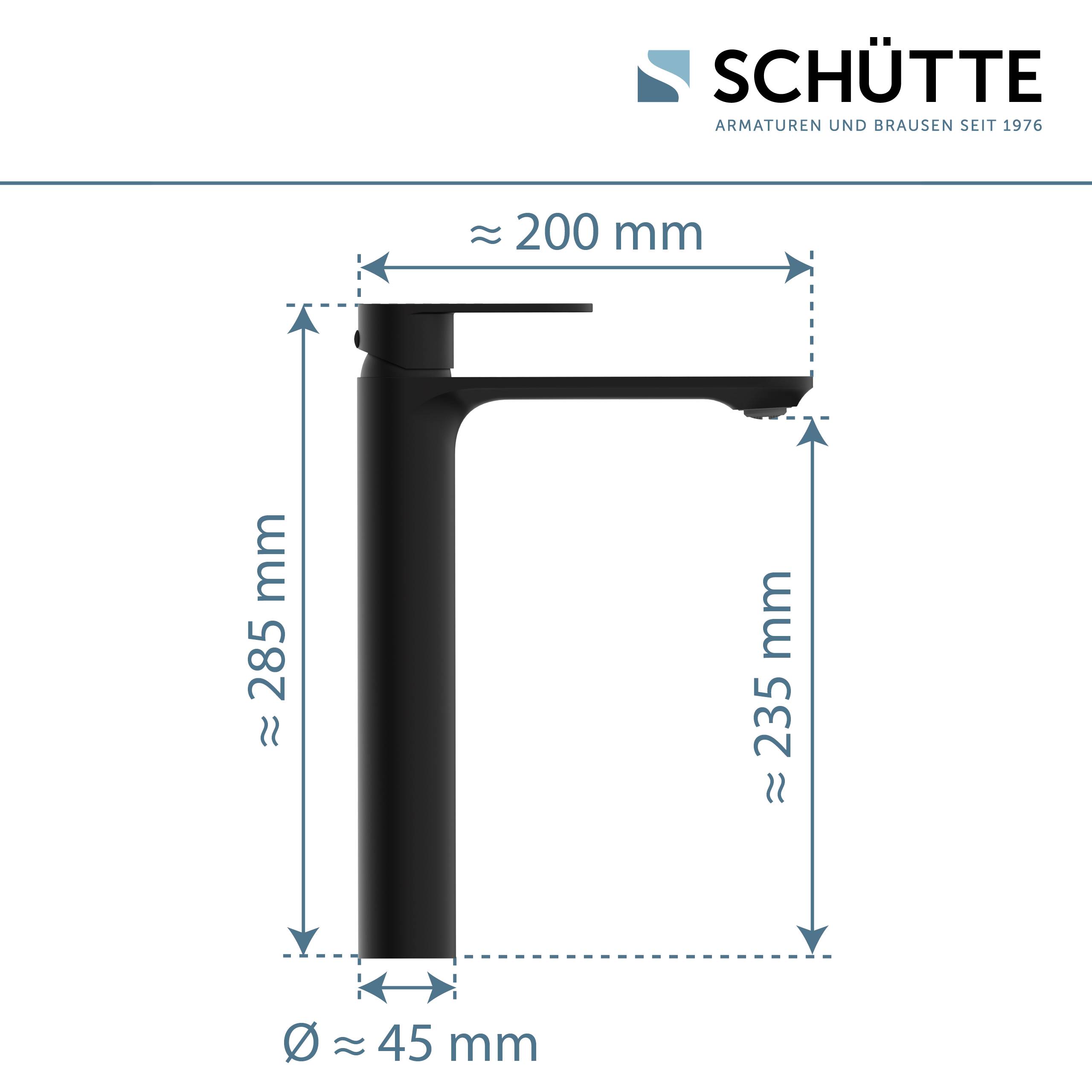 MONTANA Waschtischarmatur, Schwarz matt, für Aufsatzwaschbecken