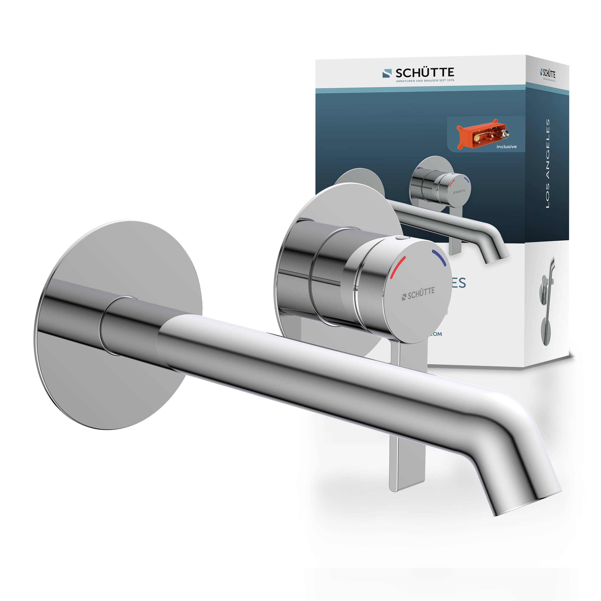 LOS ANGELES Waschtischarmatur, Chrom, für Wandmontage