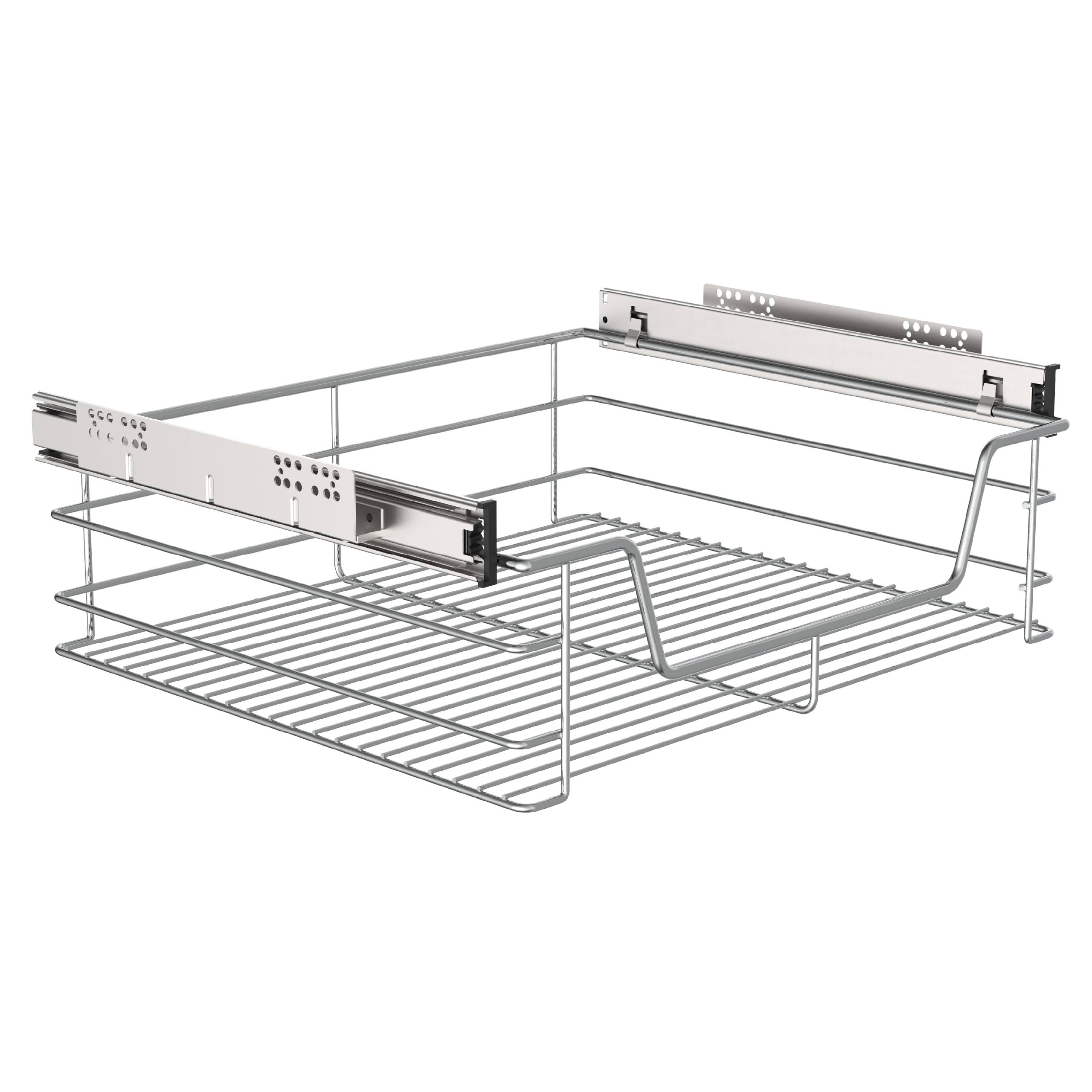 Teleskopschublade, Chrom, 395 x 140 x 440 mm, für 50er Schrank