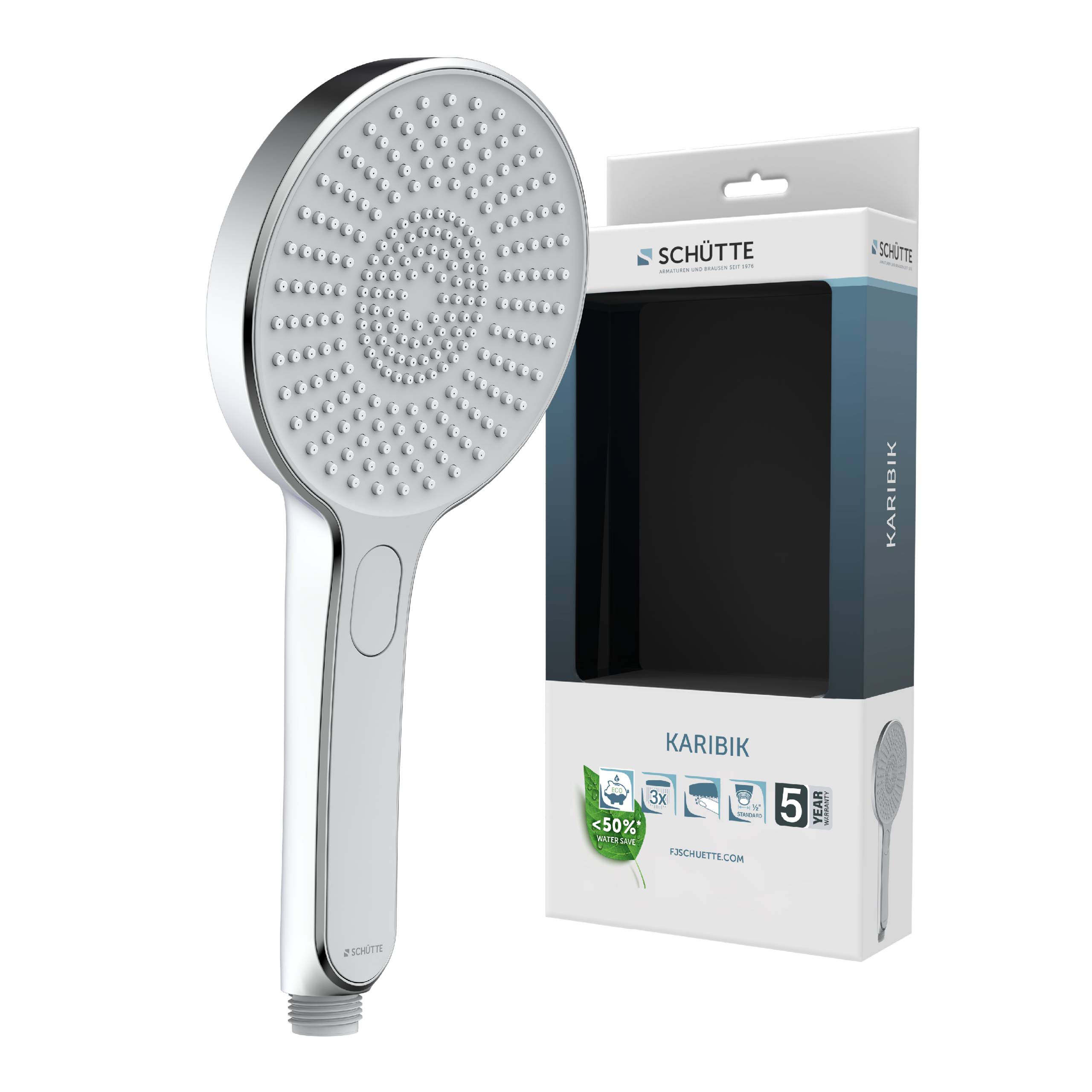 KARIBIK Handbrause, Chrom/Hellgrau