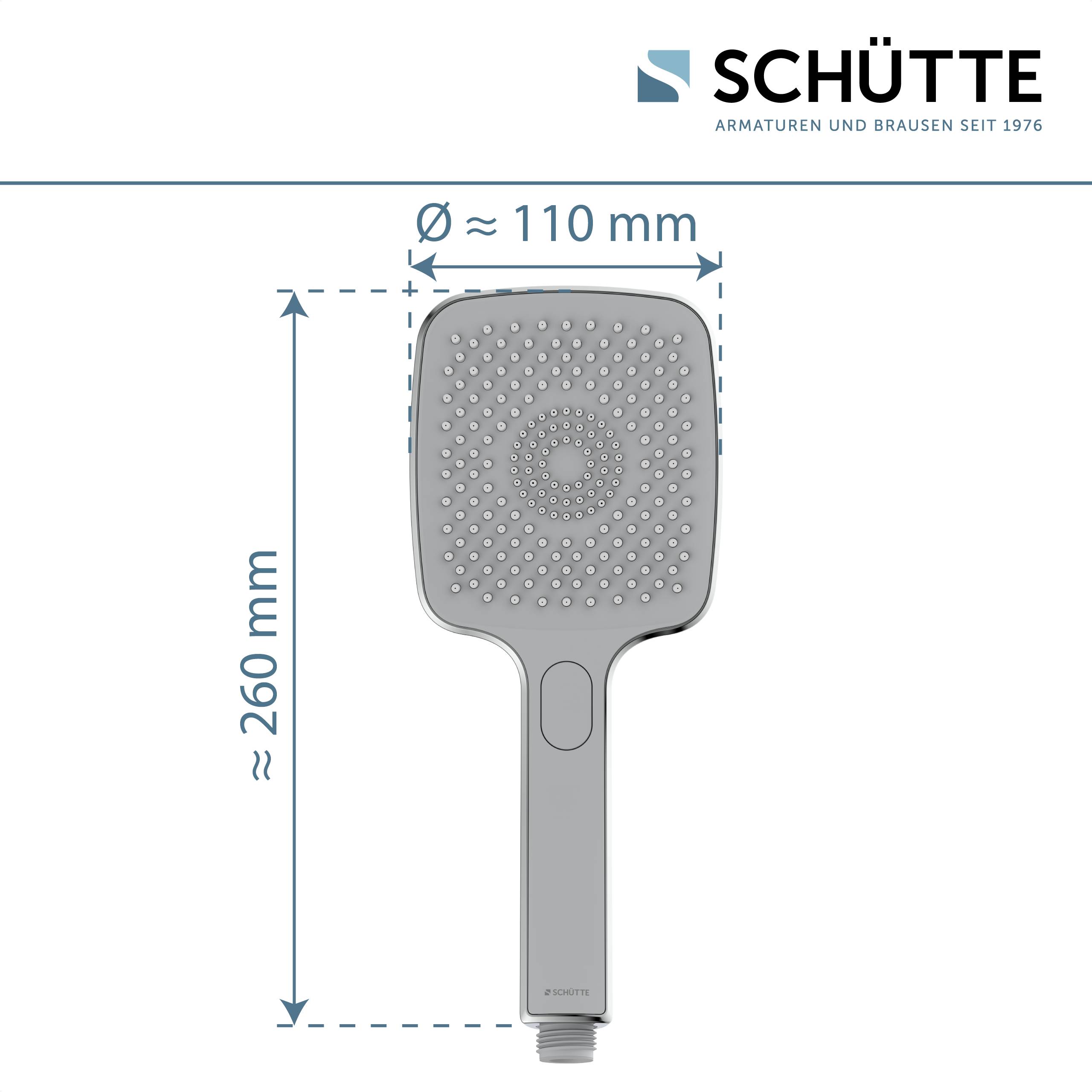 HAWAII Handbrause, Chrom/Hellgrau, eckig