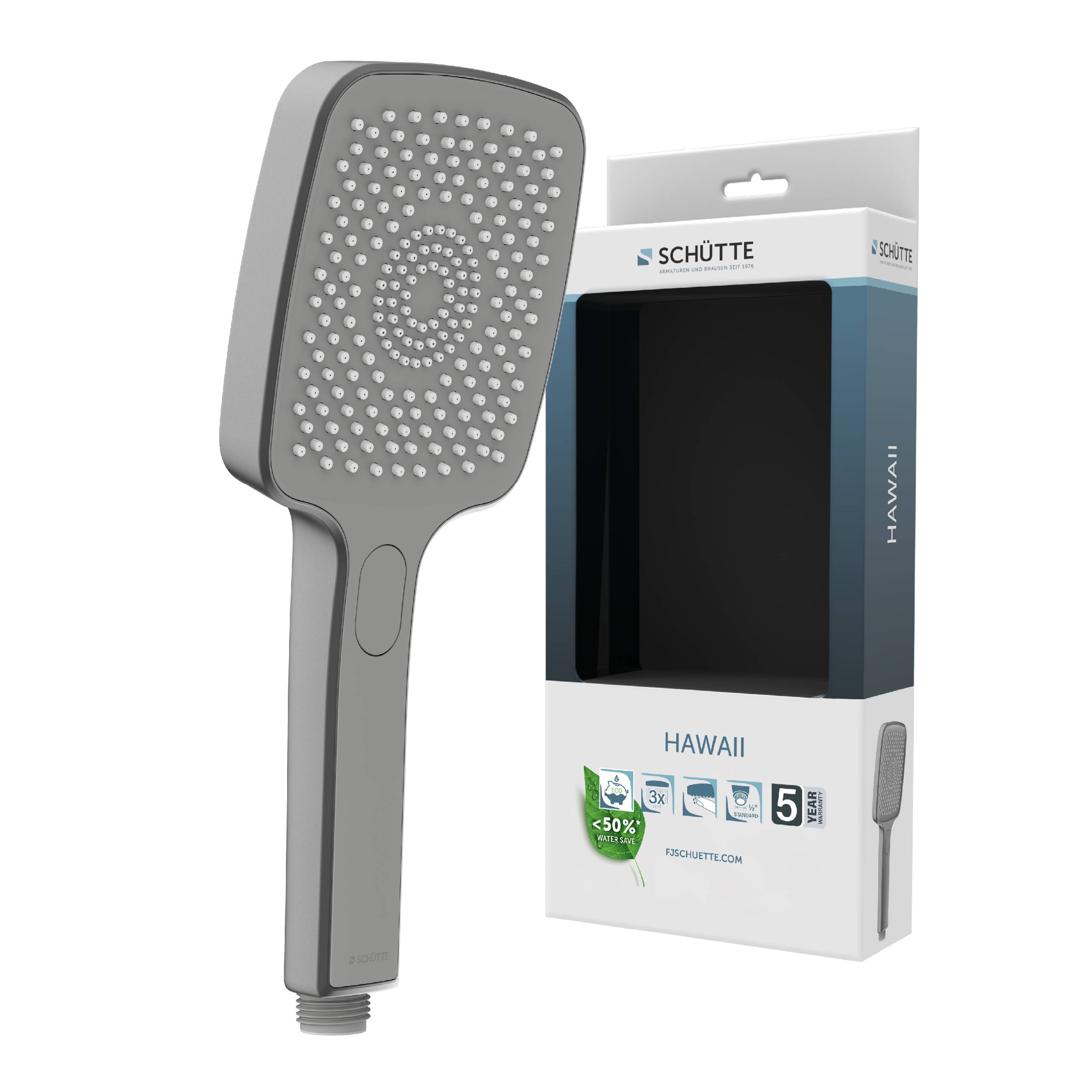 HAWAII Handbrause, Graphit matt, eckig