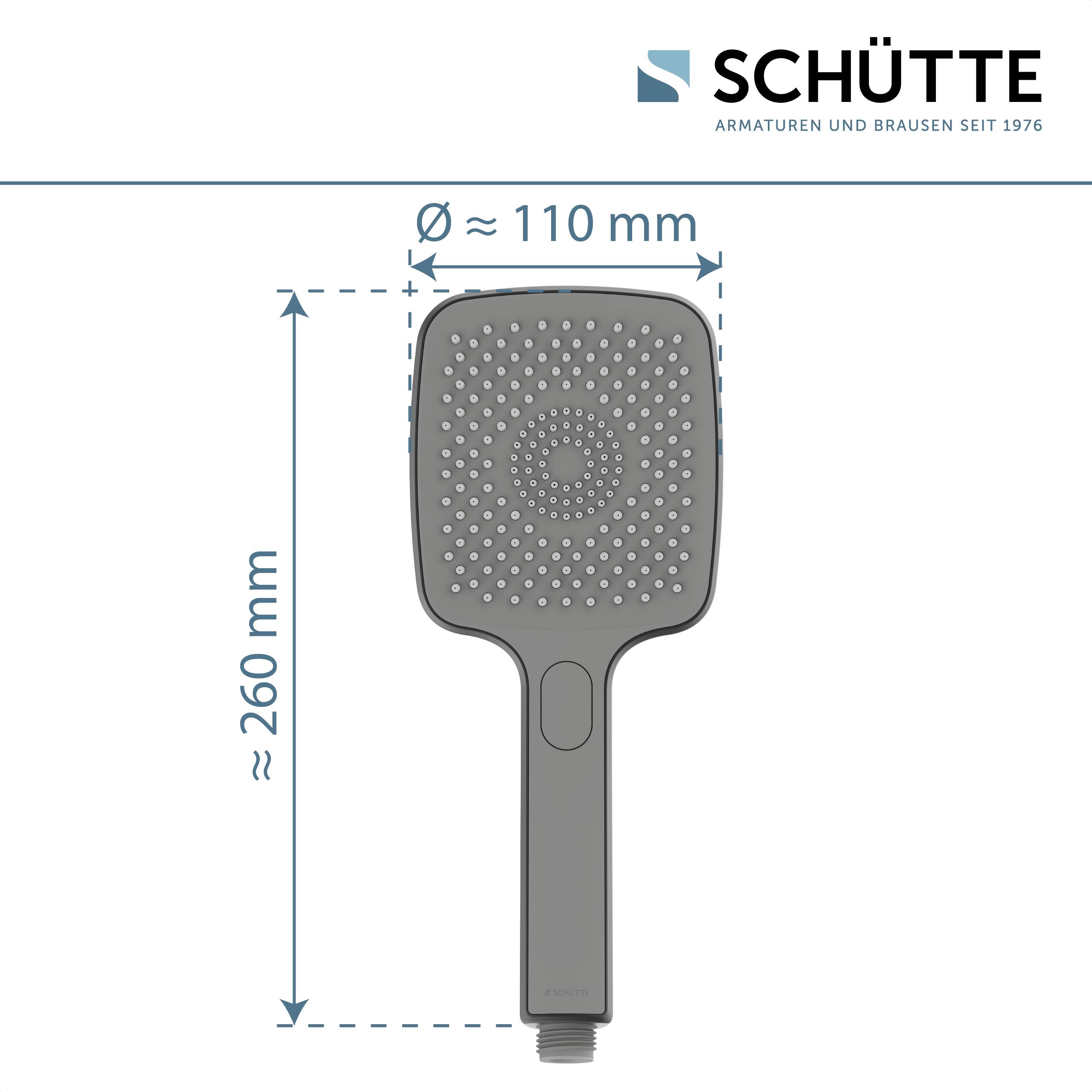 HAWAII Handbrause, Graphit matt, eckig
