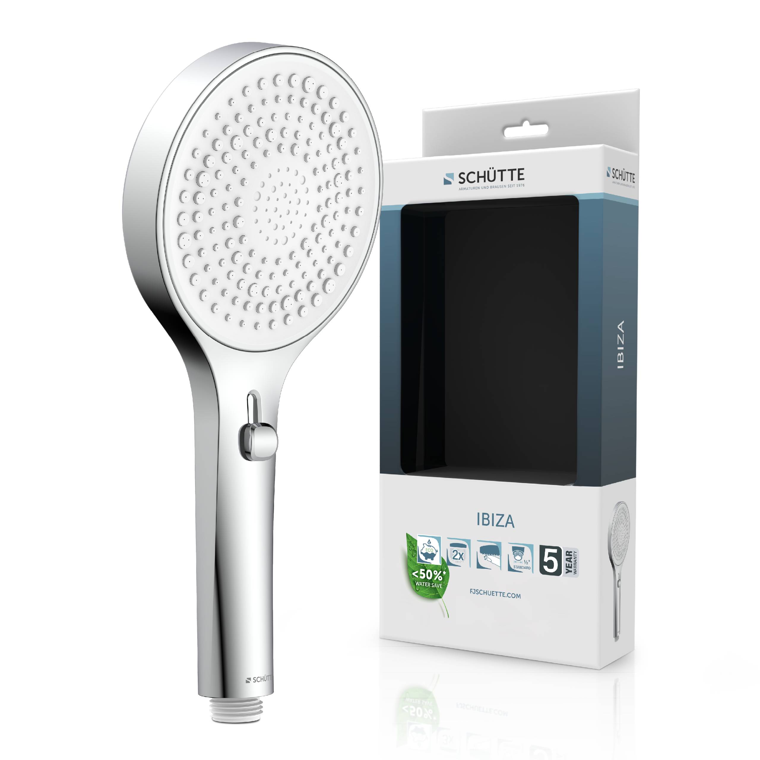 IBIZA Handbrause, Chrom/Weiß