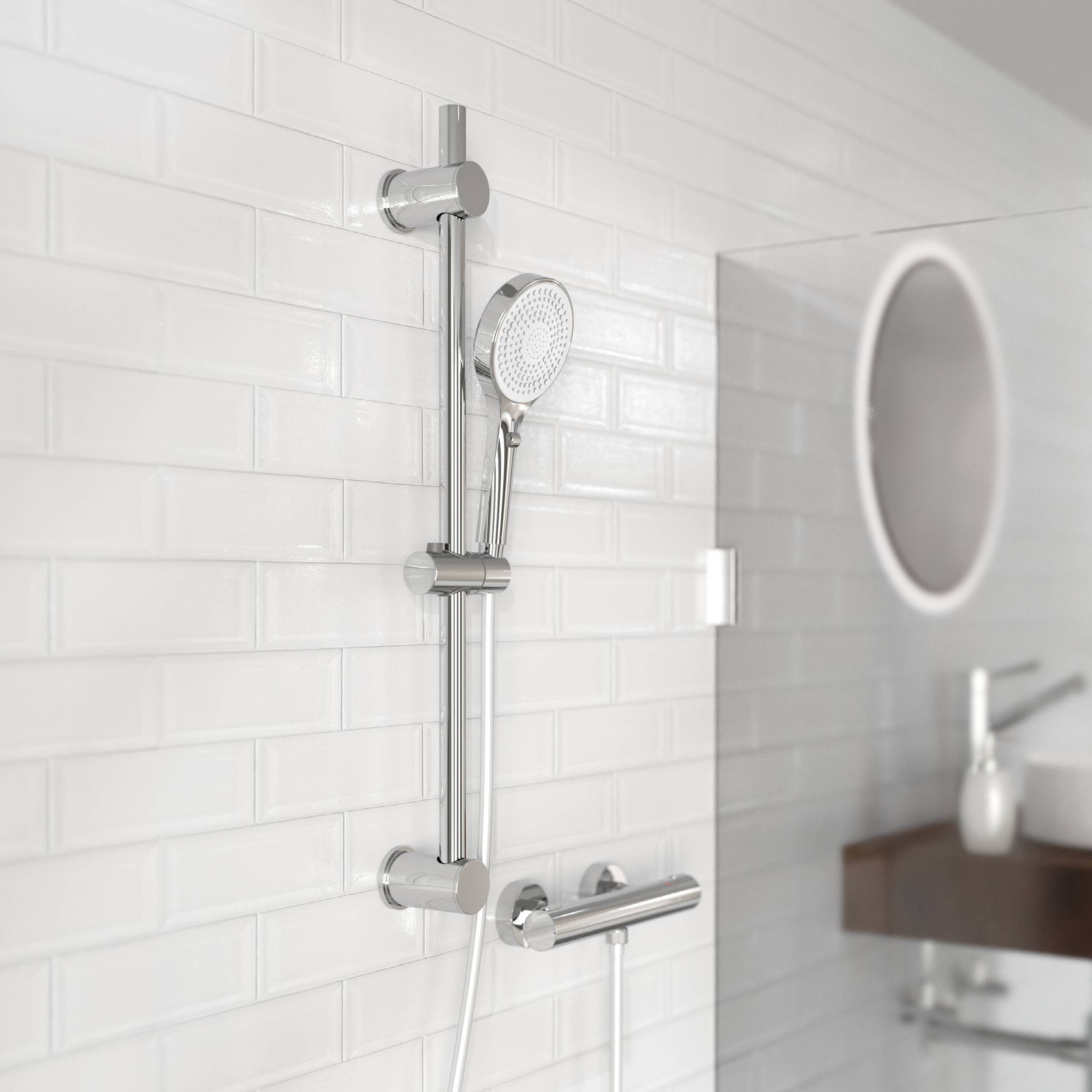 IBIZA Handbrause, Chrom/Weiß