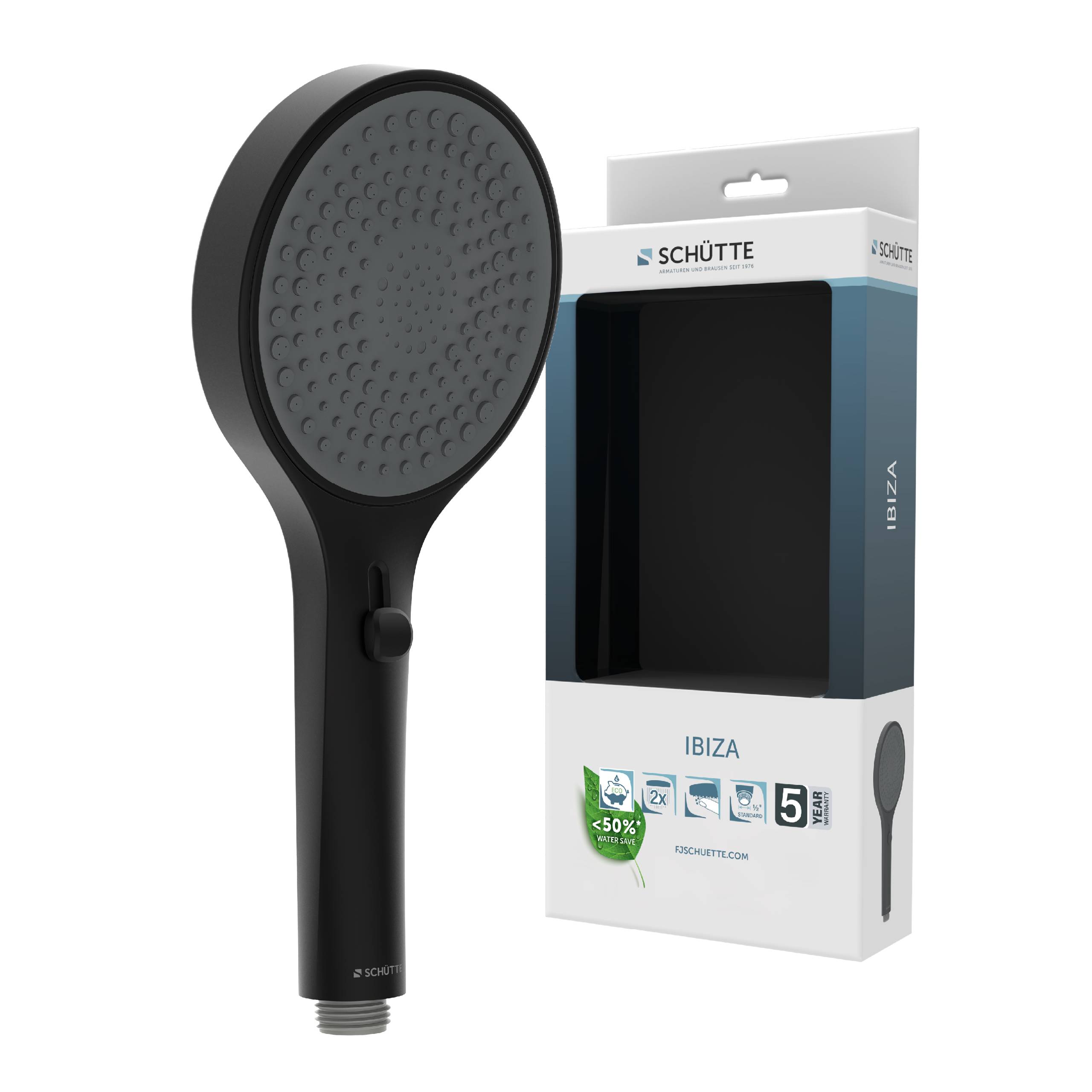 IBIZA Handbrause, Schwarz matt/Anthrazit