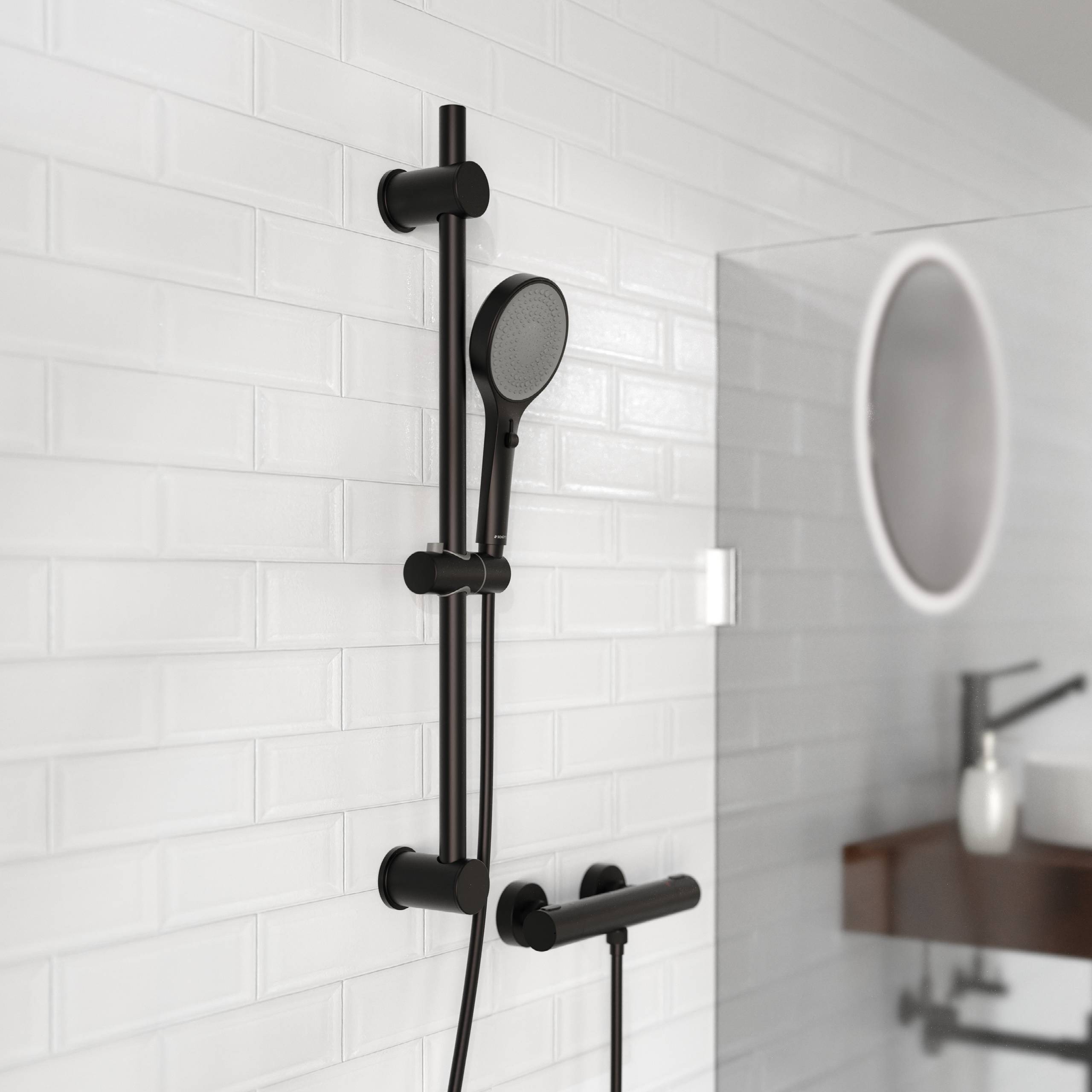 IBIZA Handbrause, Schwarz matt/Anthrazit