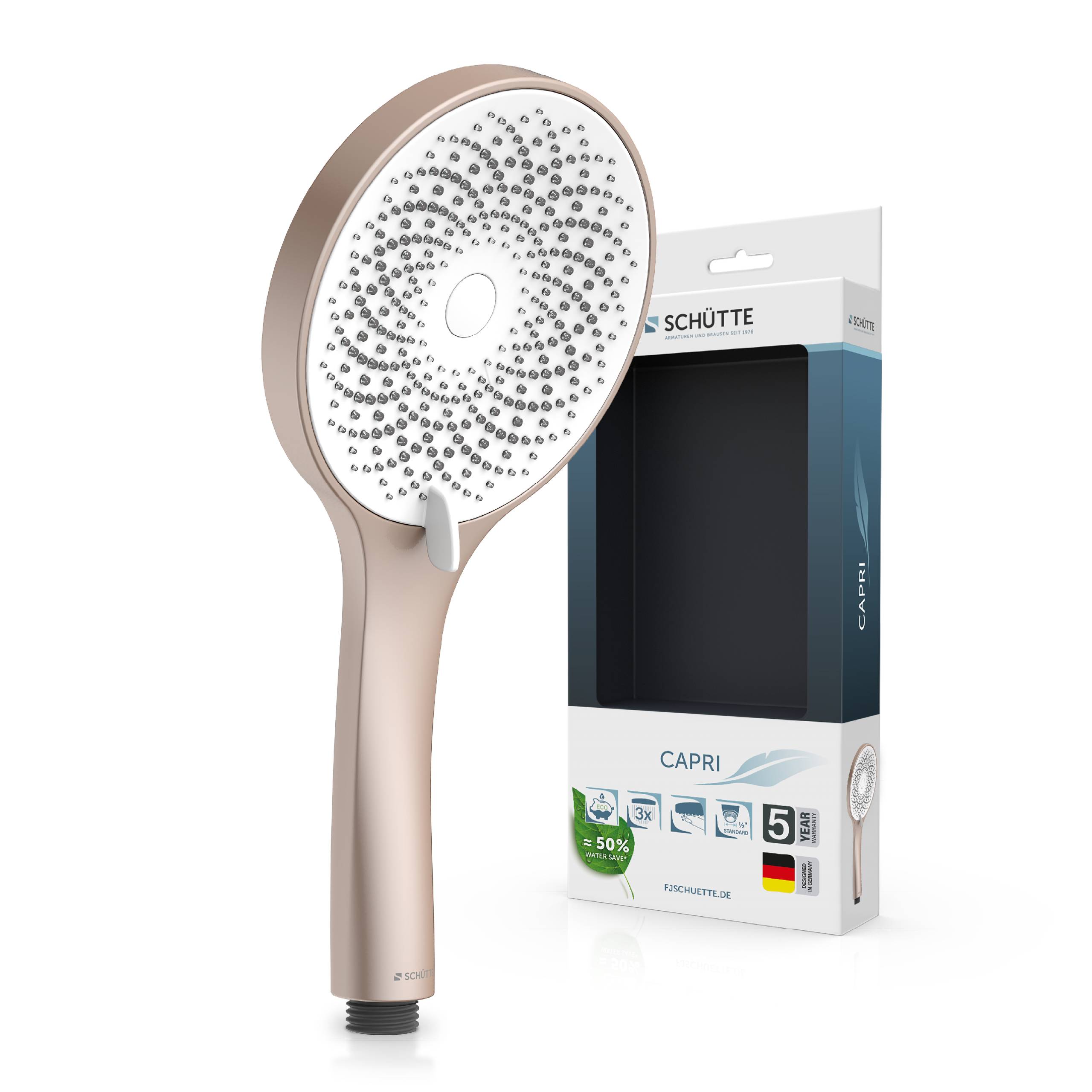 CAPRI Handbrause, Rosé matt/Weiß