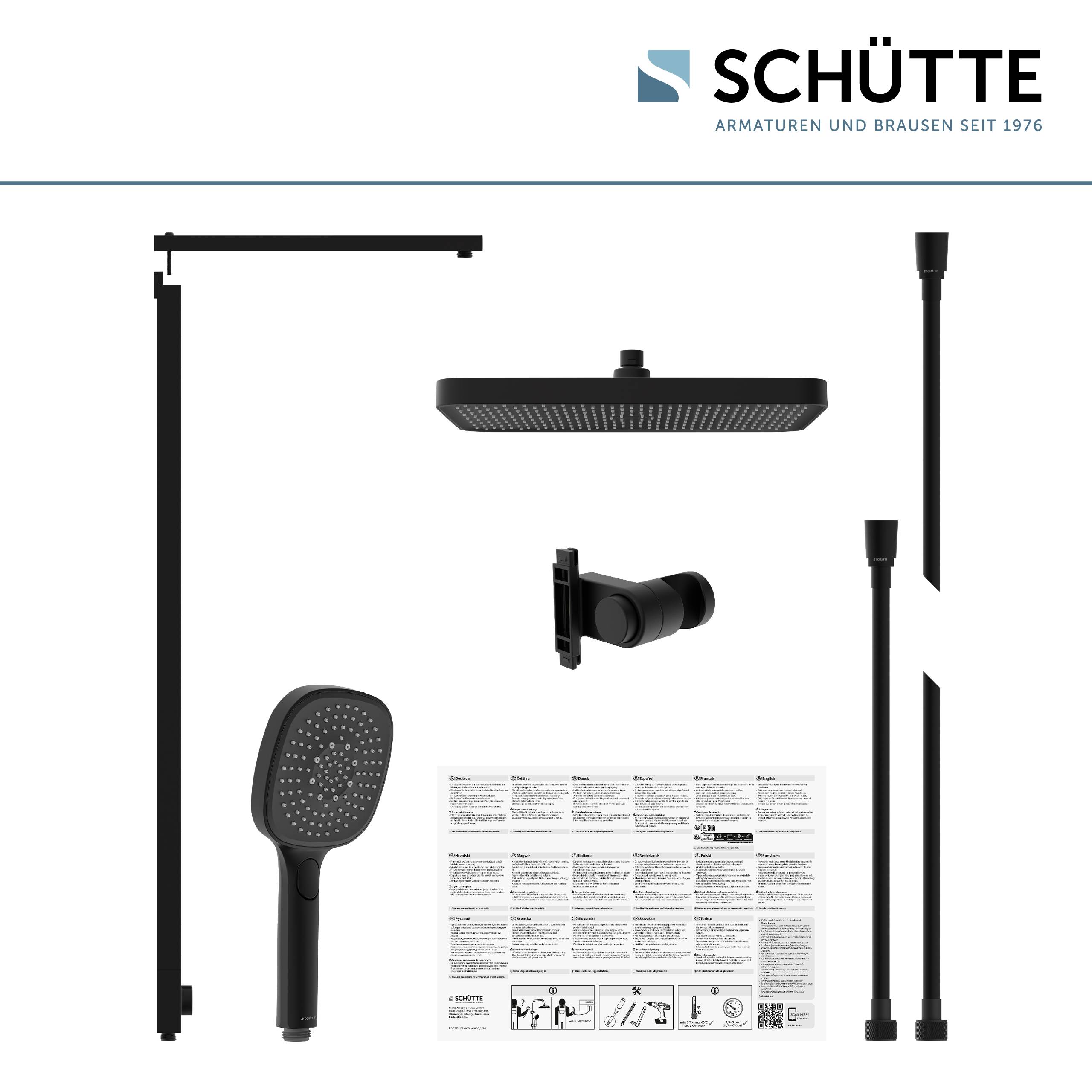 LA PALMA Überkopfbrause-Set, Schwarz matt