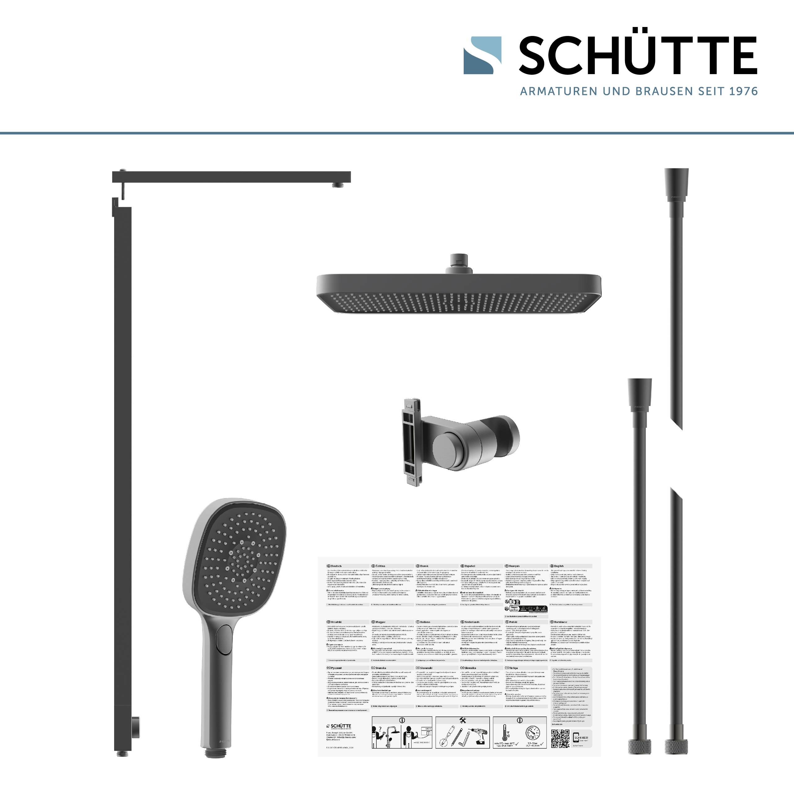 LA PALMA Überkopfbrause-Set, Graphit matt