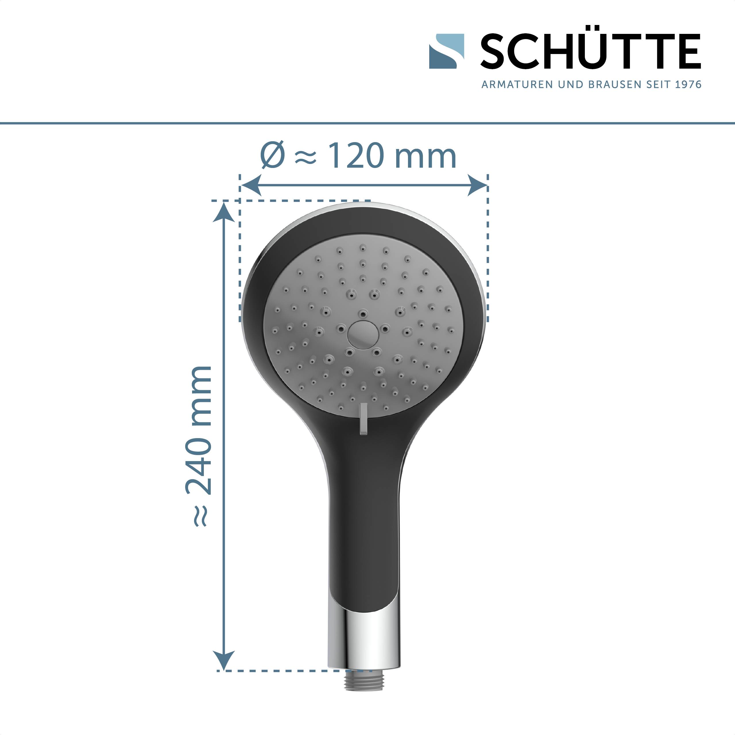 BROADWAY Handbrause, Schwarz/Chrom