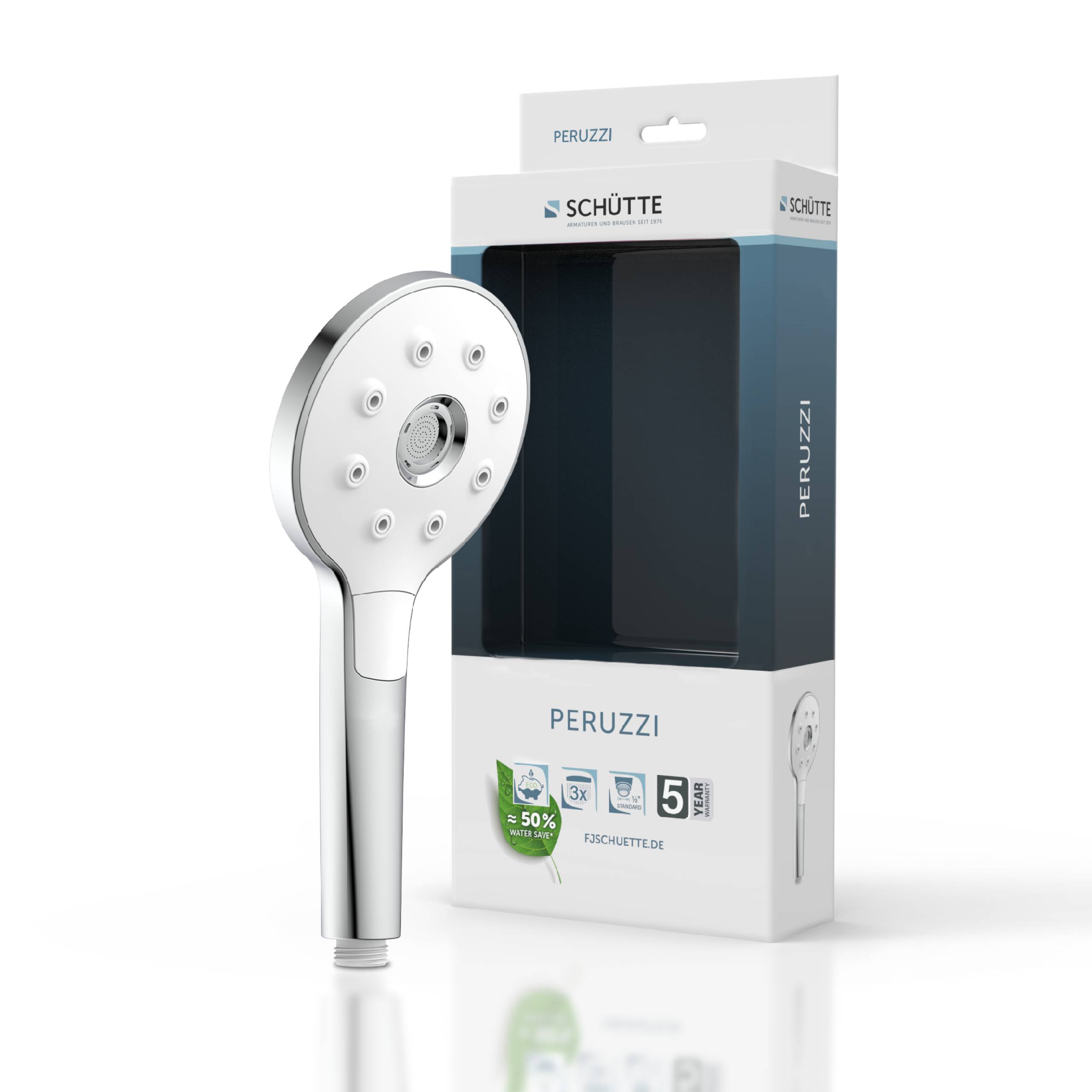 PERUZZI Handbrause, Chrom/Weiß