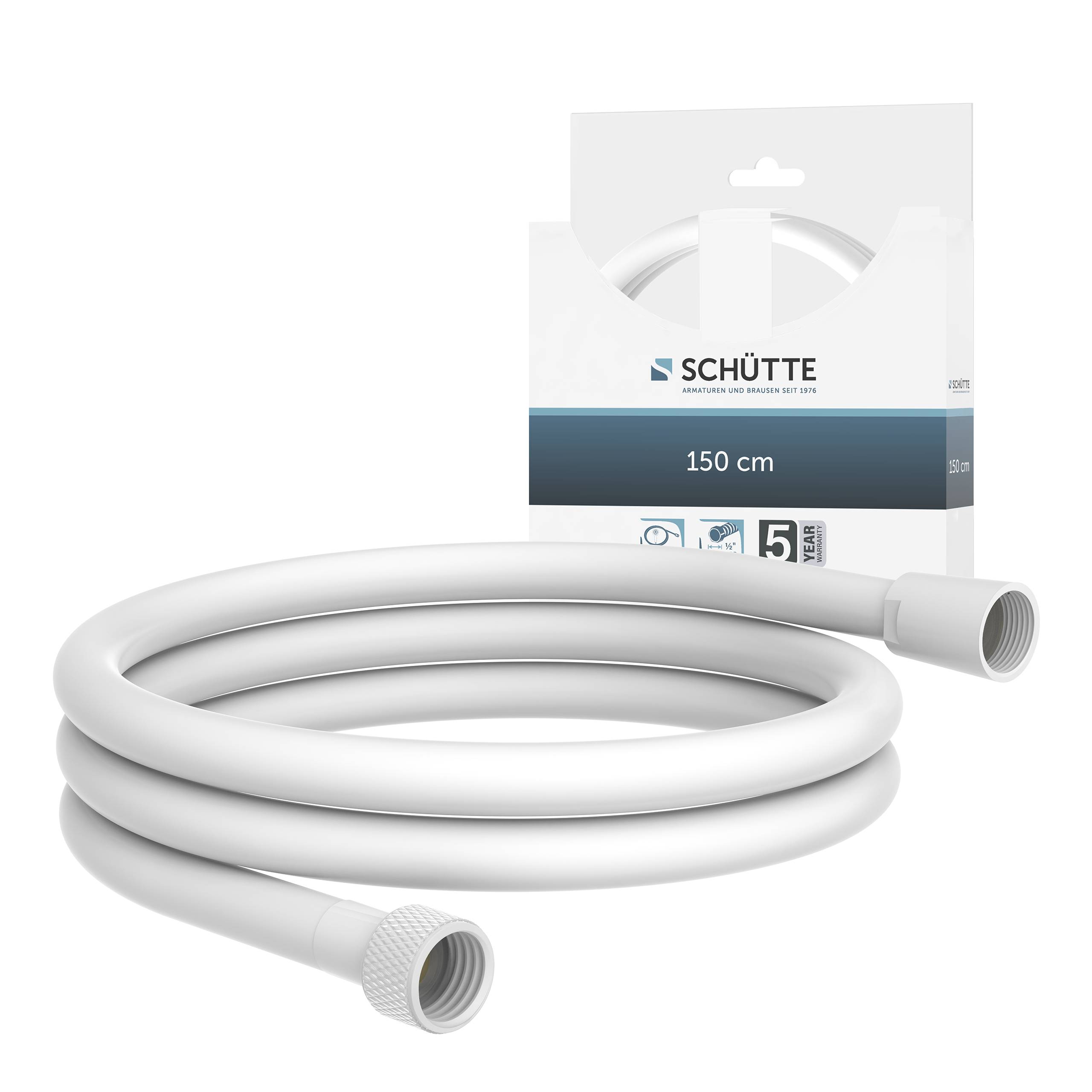 Brauseschlauch 150 cm, Kunststoff, Weiß matt