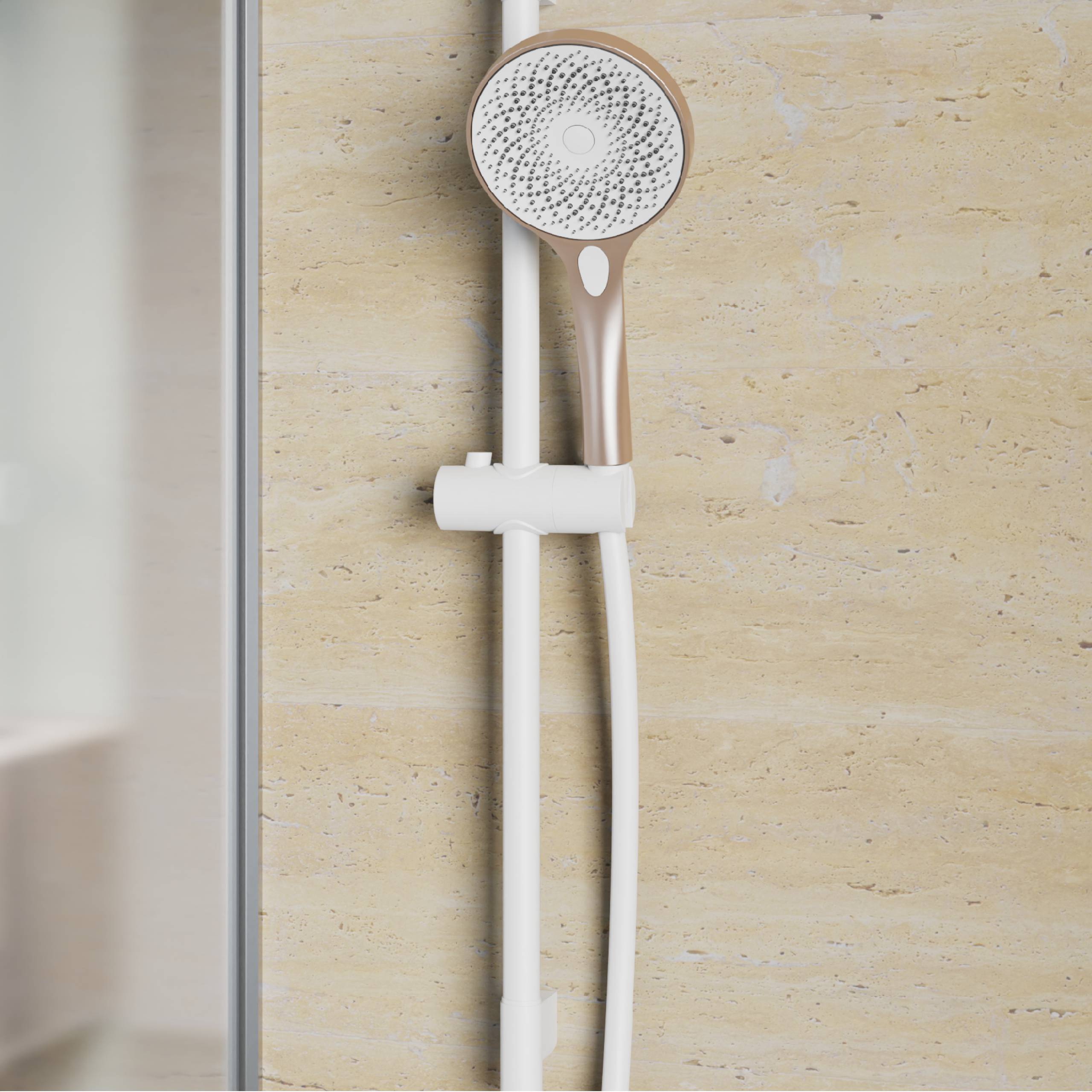 Brauseschlauch 150 cm, Kunststoff, Weiß matt