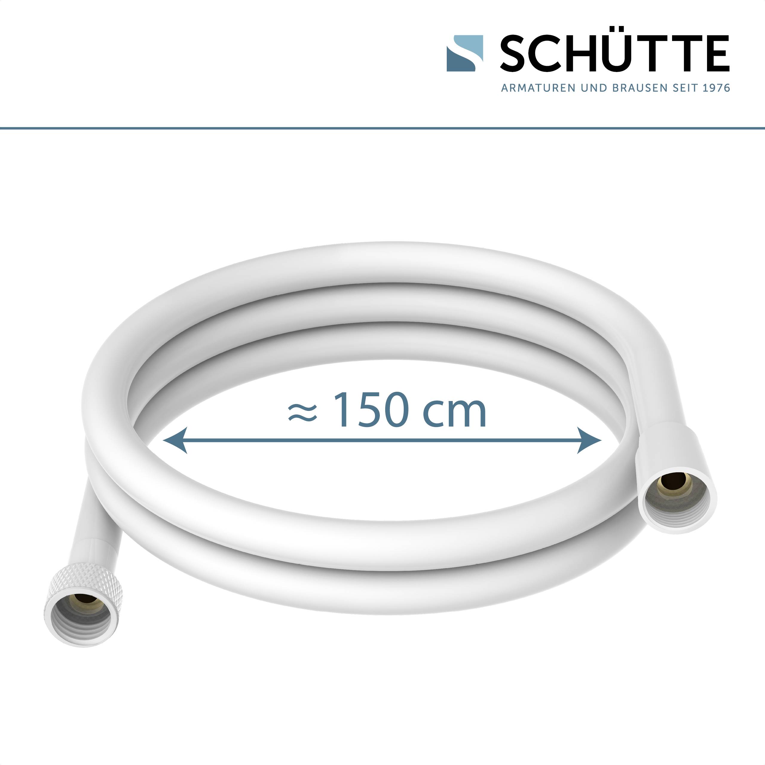 Brauseschlauch 150 cm, Kunststoff, Weiß matt