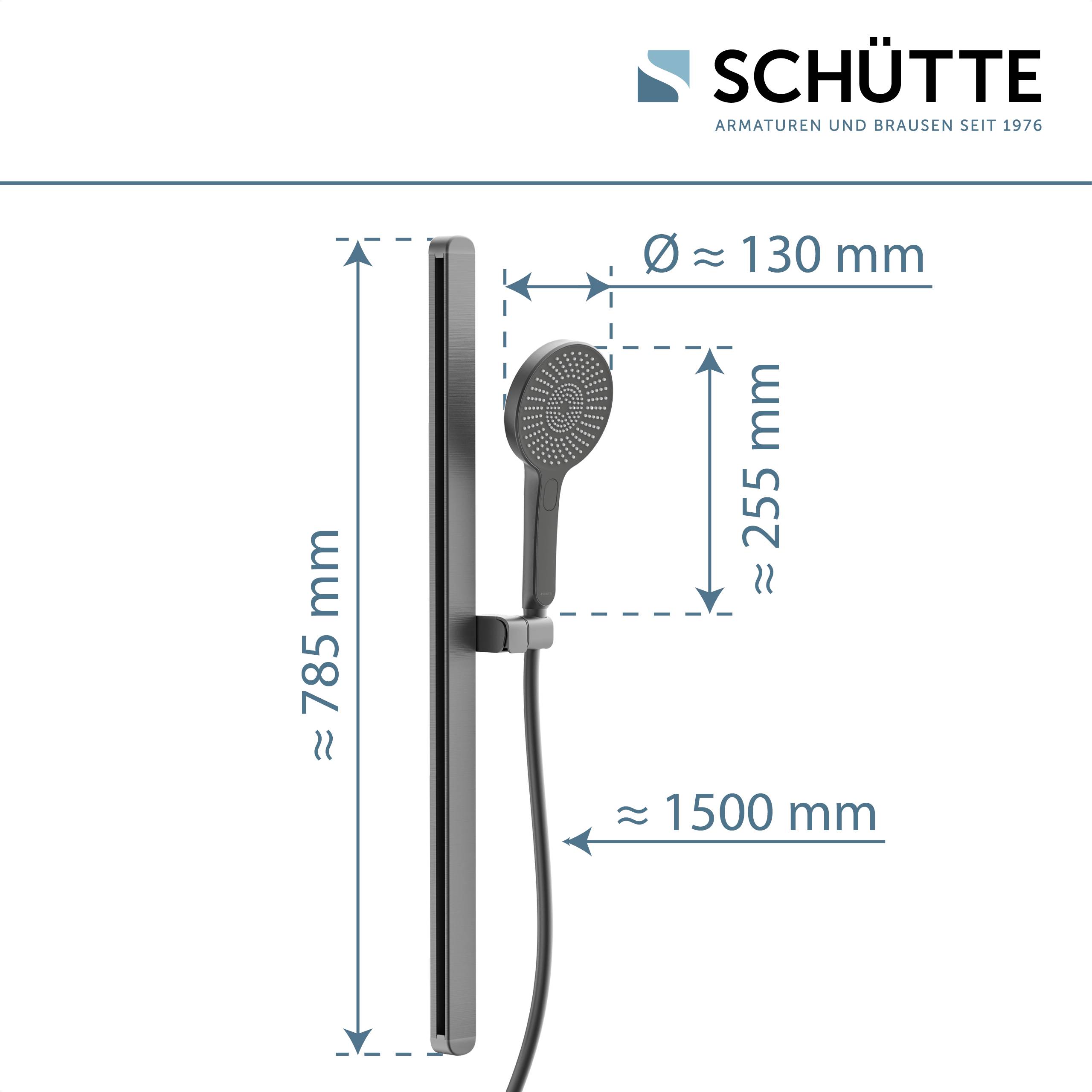 KARIBIK Stangenbrause-Set, Graphit matt, oval