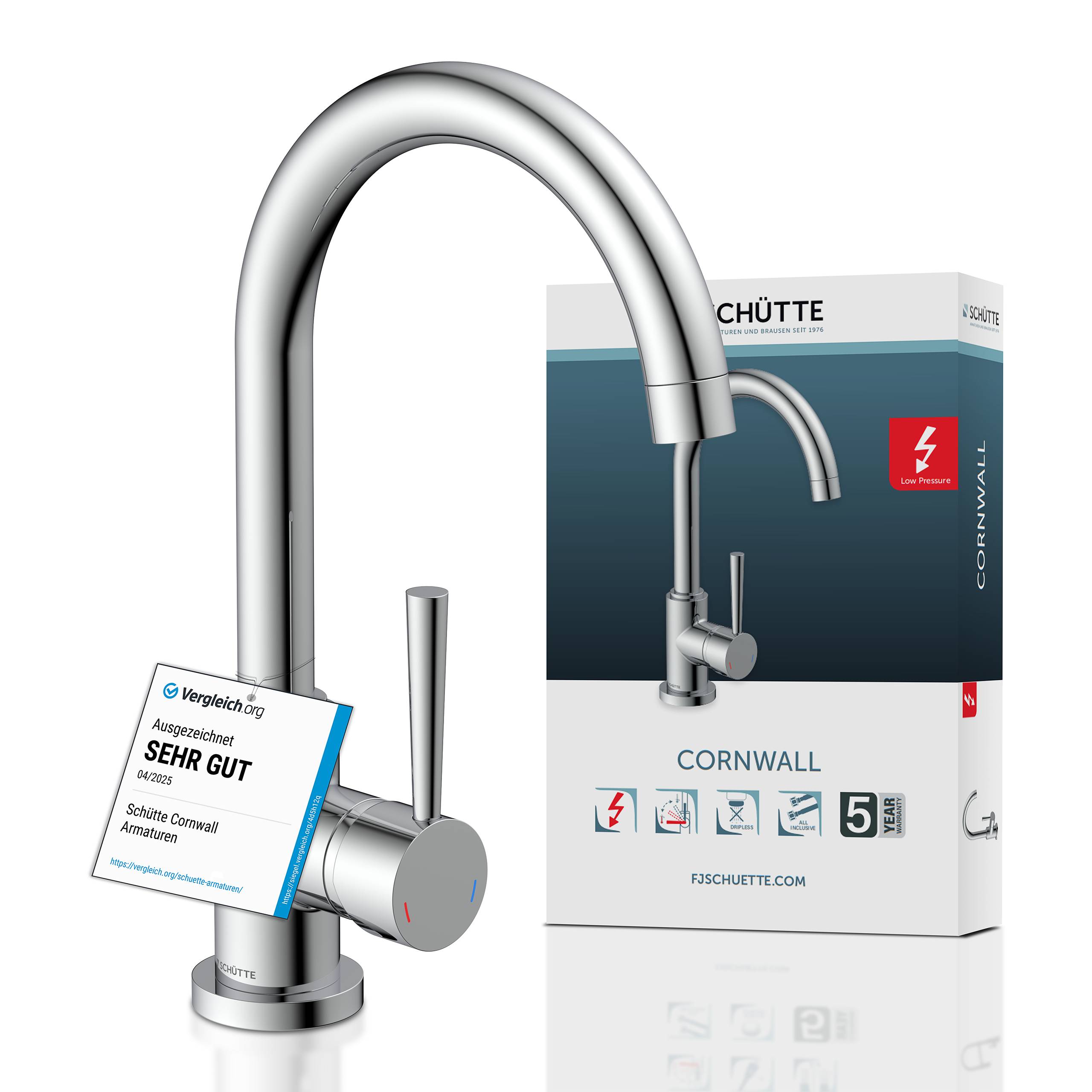 CORNWALL Spültischarmatur Niederdruck, Chrom