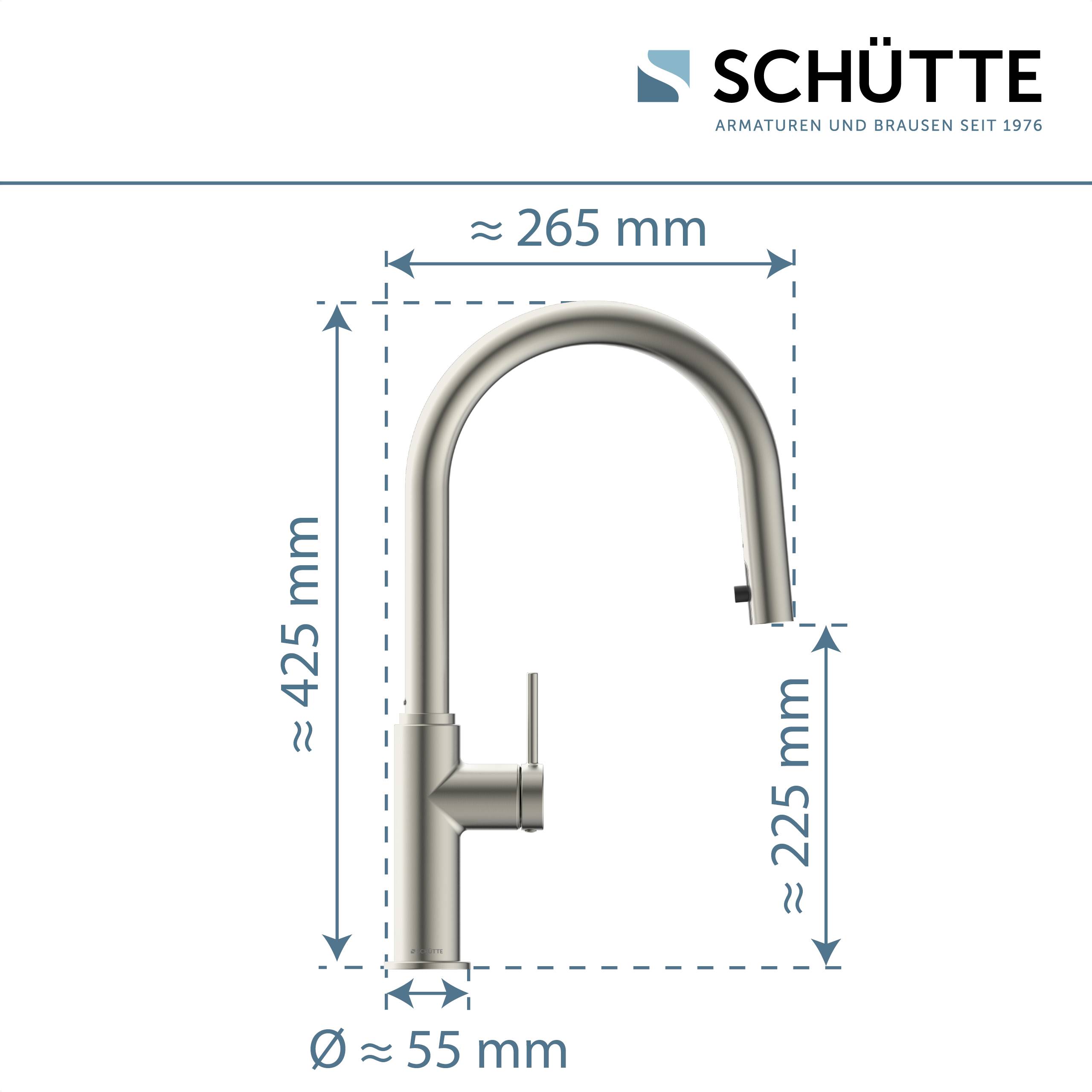 BLACKPOOL Spültischarmatur, Edelstahloptik, mit herausziehbarem Auslauf