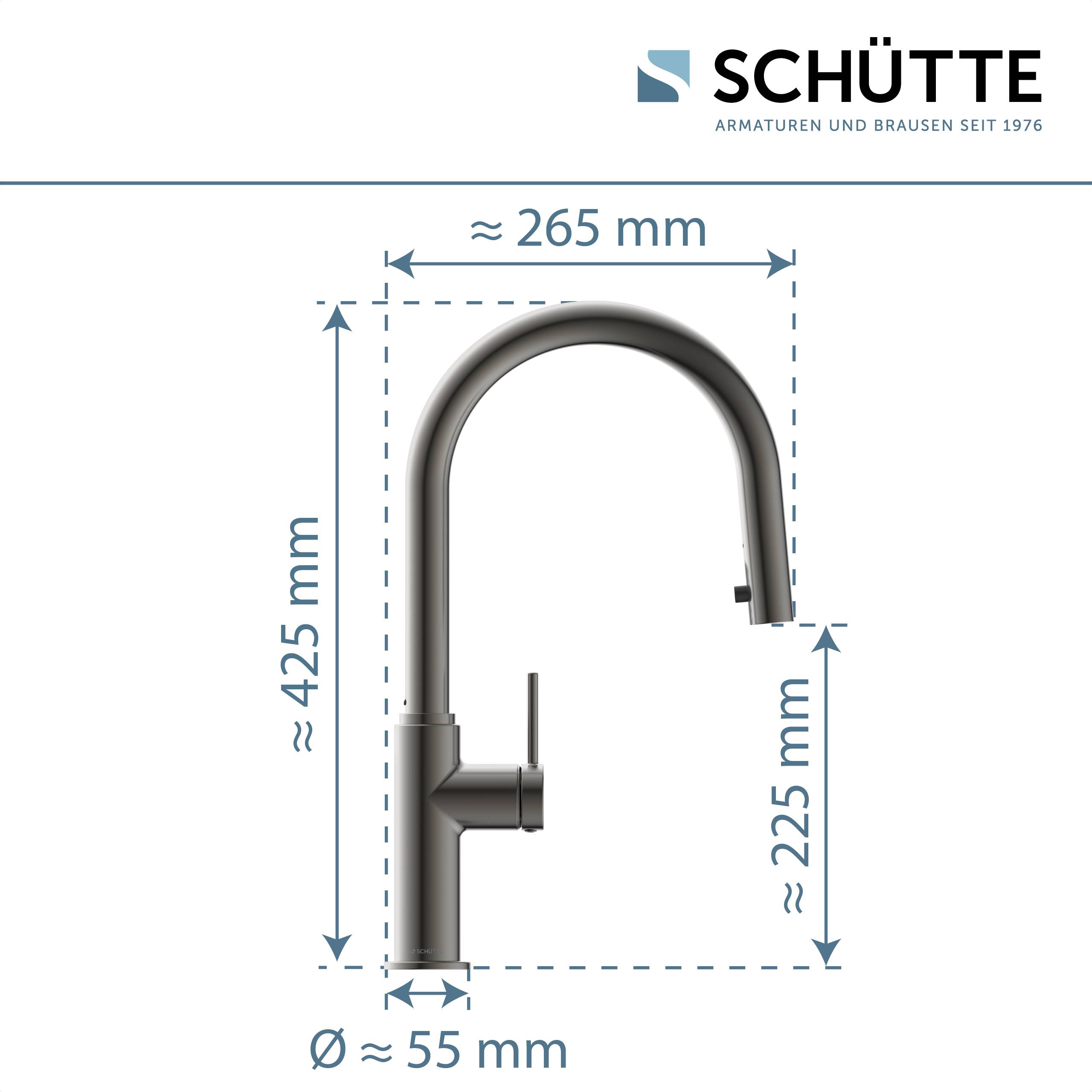 BLACKPOOL Spültischarmatur, Graphit matt, mit herausziehbarem Auslauf
