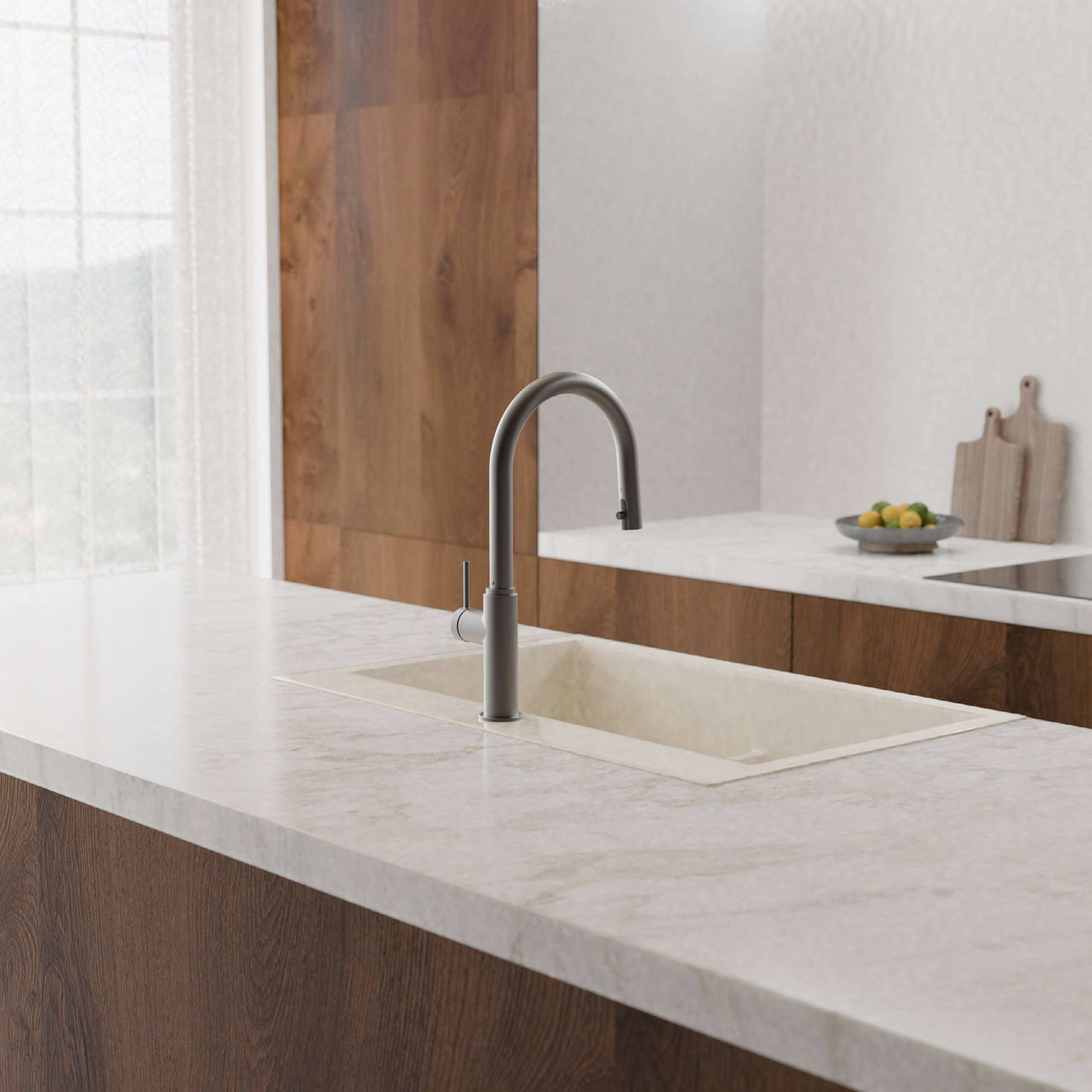 BLACKPOOL Spültischarmatur, Graphit matt, mit herausziehbarem Auslauf