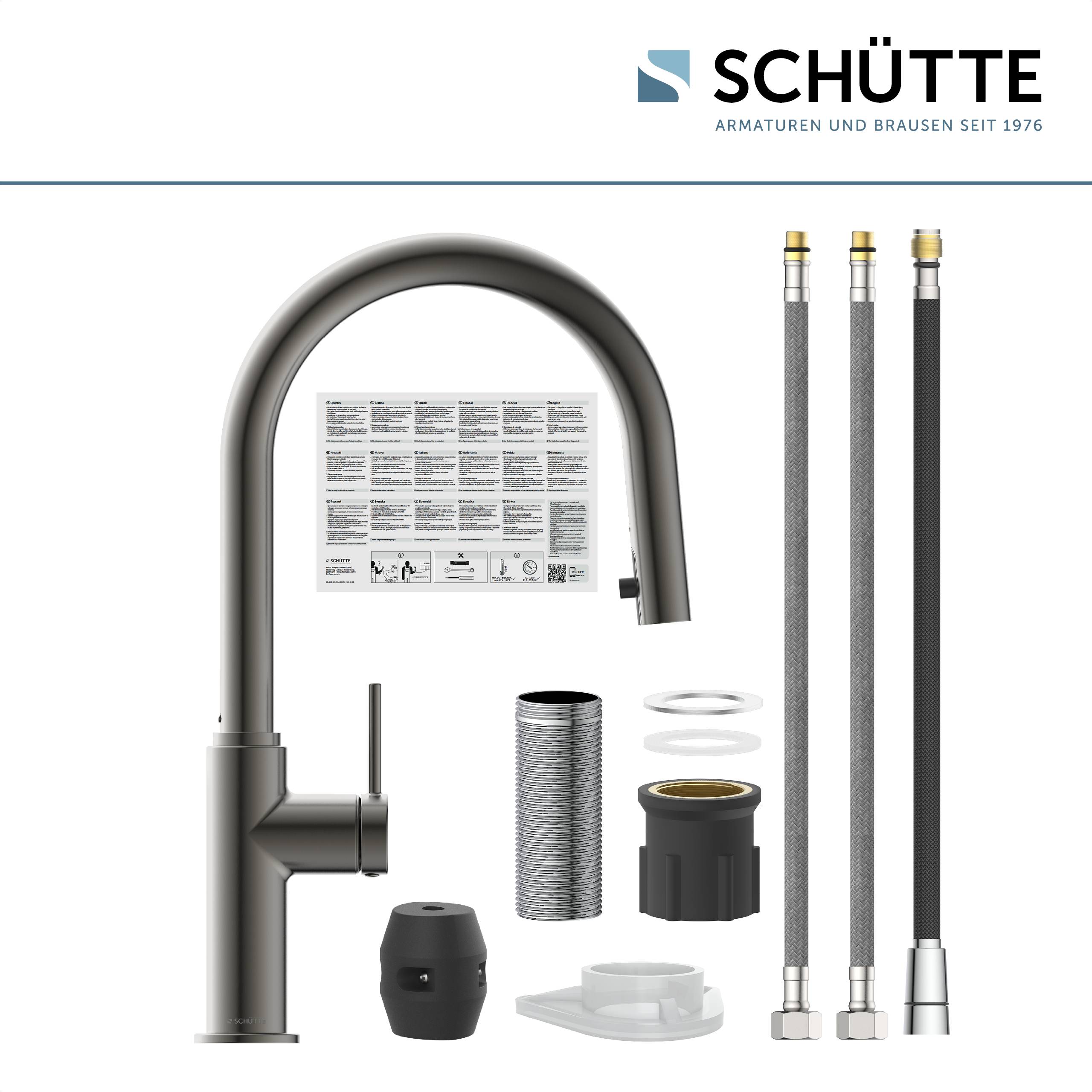 BLACKPOOL Spültischarmatur, Graphit matt, mit herausziehbarem Auslauf