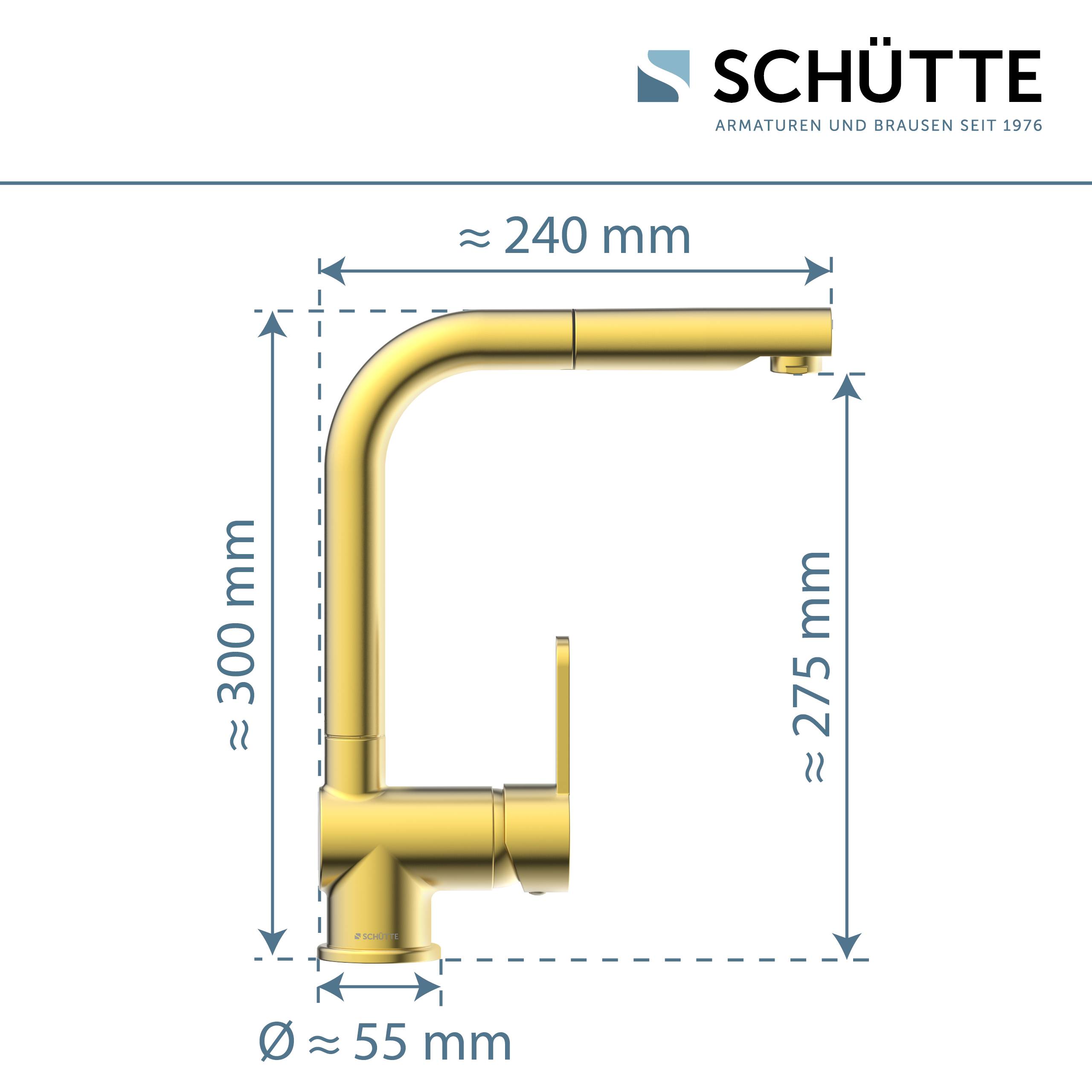 LONDON Spültischarmatur, Gold matt, mit herausziehbarem Auslauf