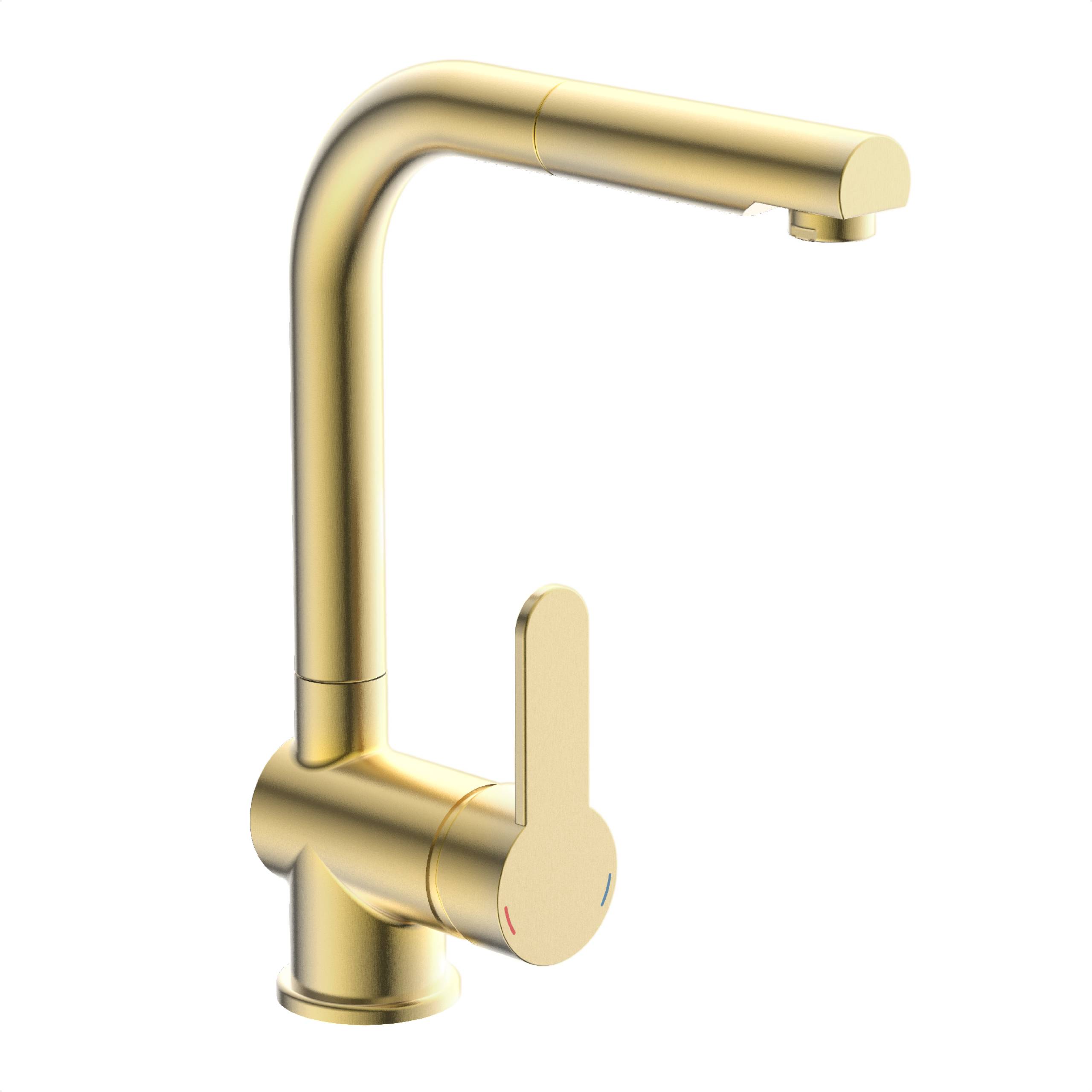 LONDON Spültischarmatur, Gold matt, mit herausziehbarem Auslauf