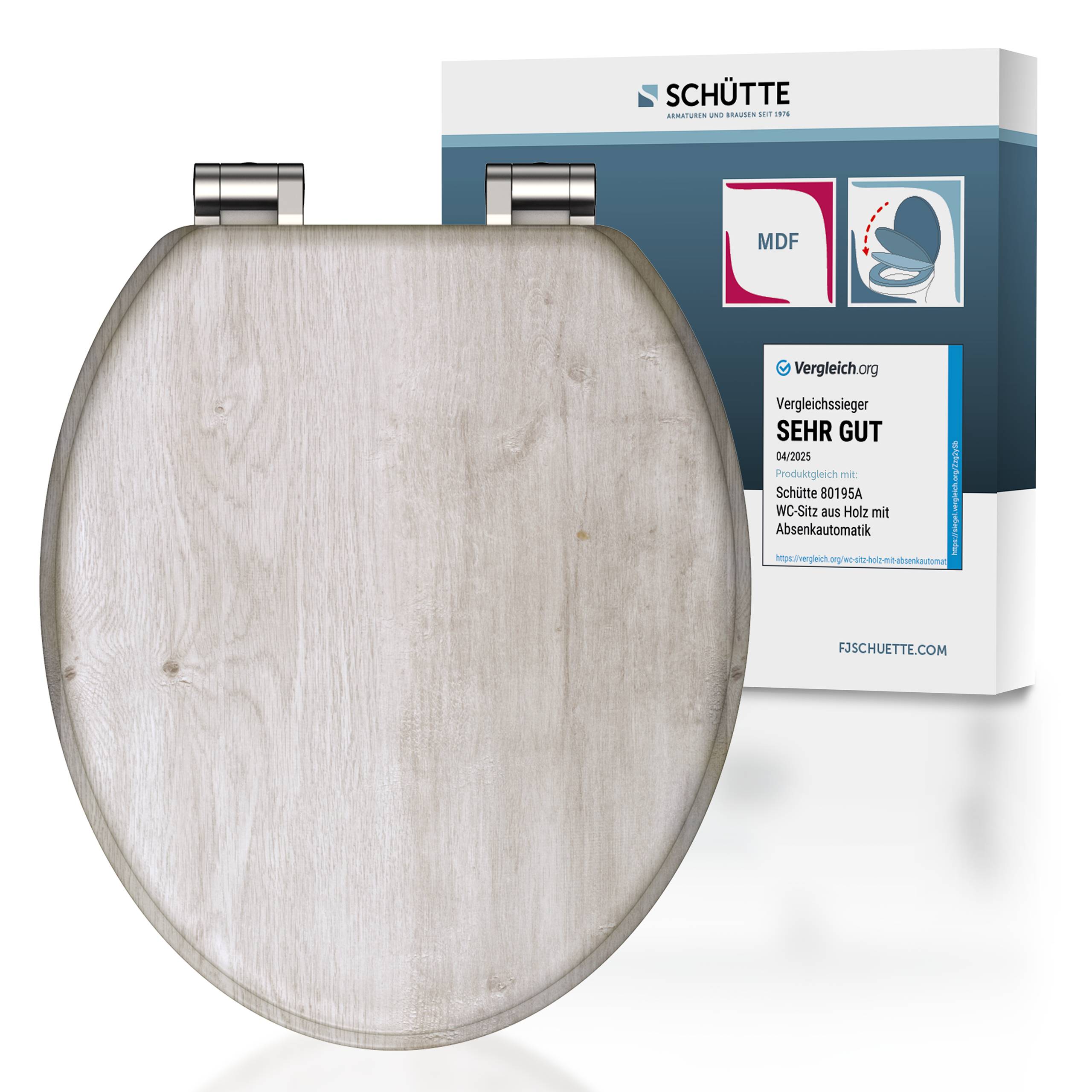 MDF WC-Sitz LIGHT WOOD, mit Absenkautomatik