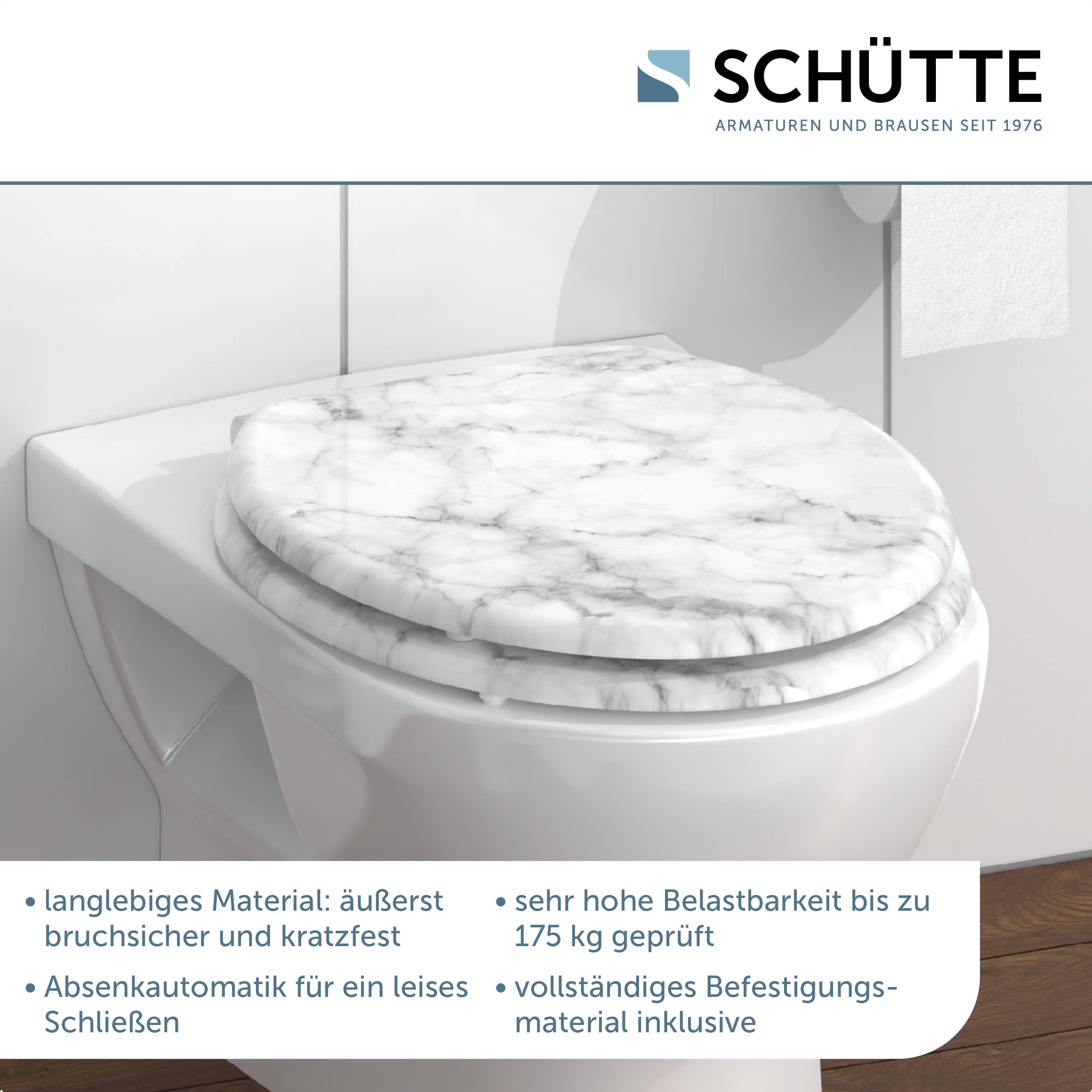 MDF WC-Sitz MARMOR STONE, mit Absenkautomatik