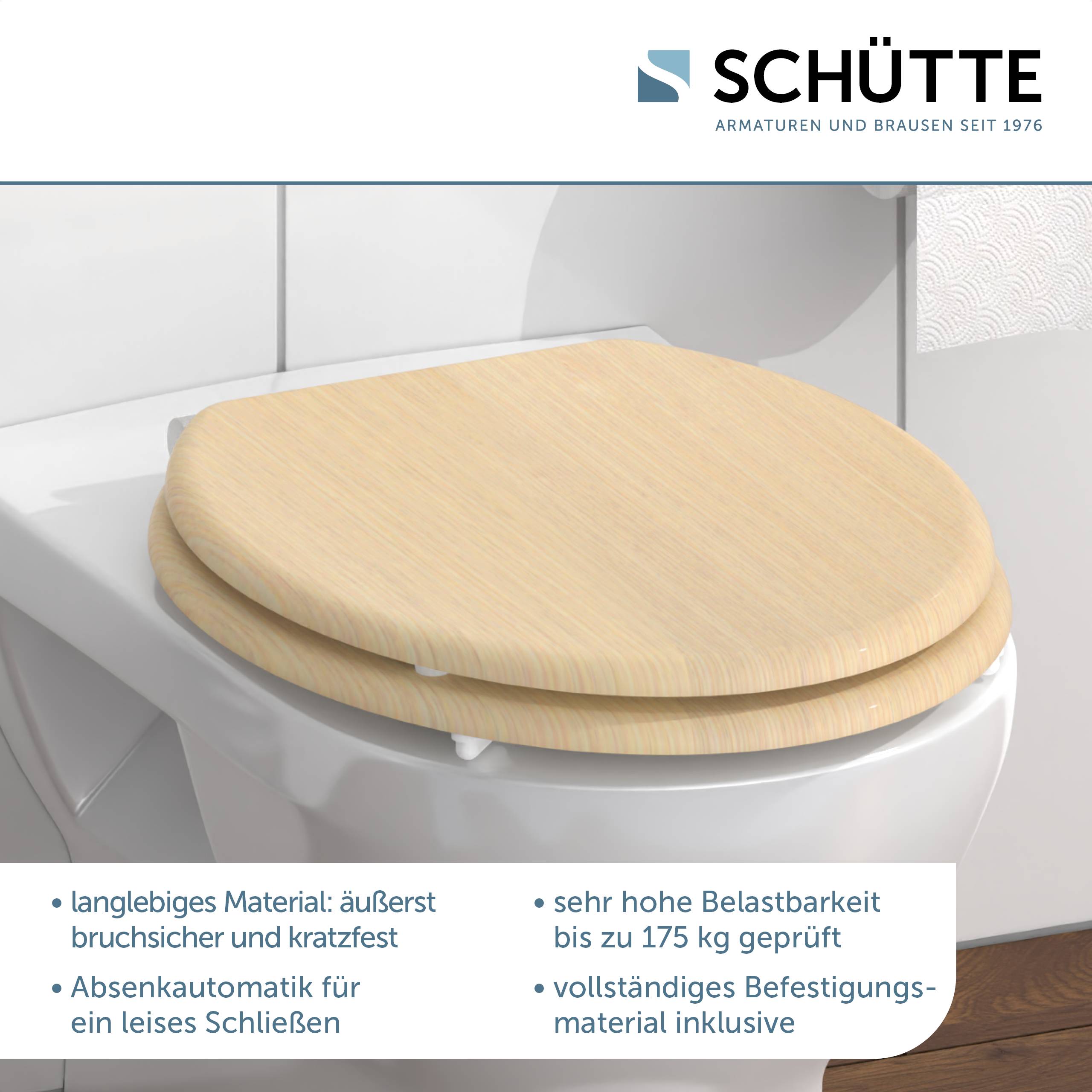 MDF WC-Sitz NATURAL WOOD, mit Absenkautomatik