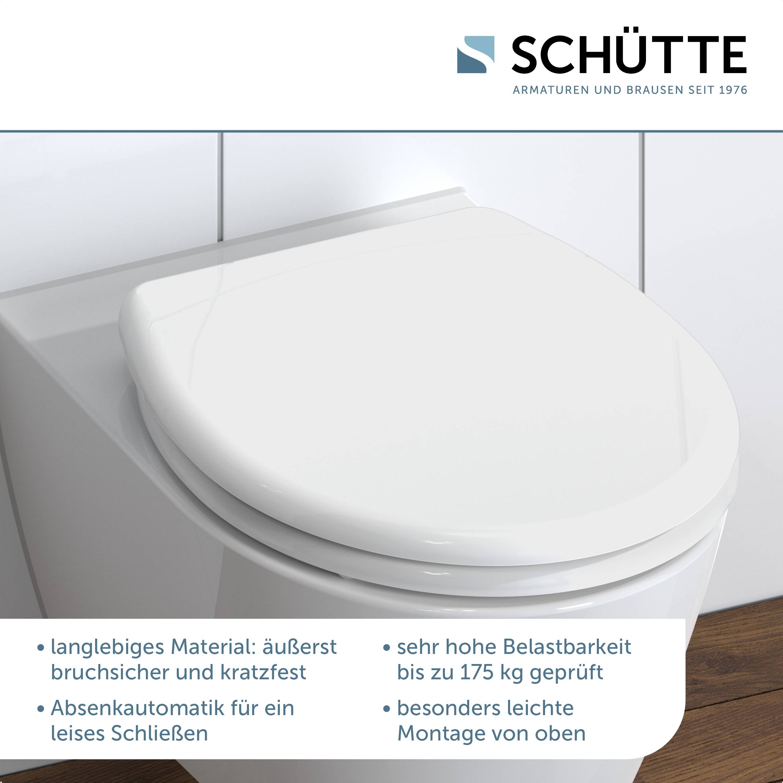 Duroplast WC-Sitz WHITE, mit Absenkautomatik und Schnellverschluss