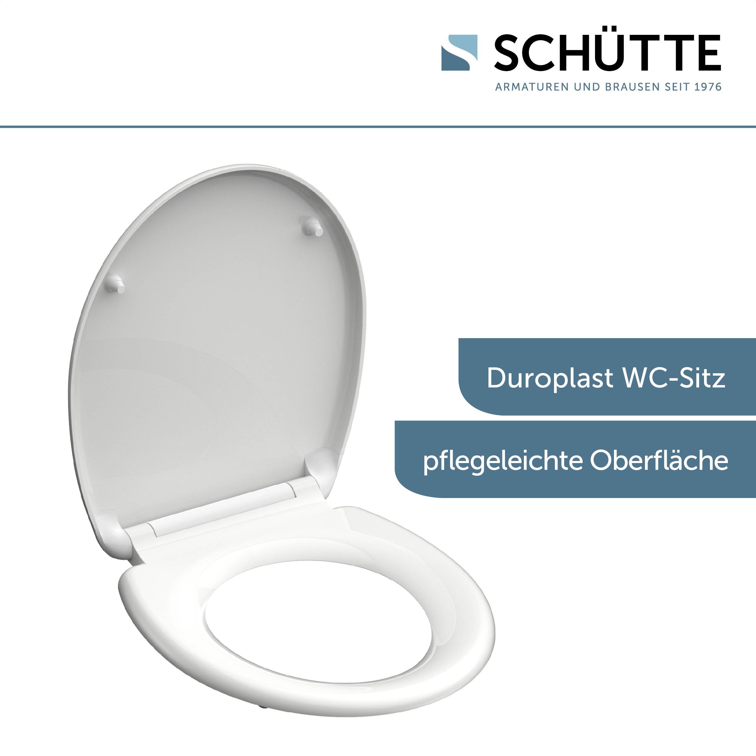 Duroplast WC-Sitz WHITE, mit Absenkautomatik und Schnellverschluss