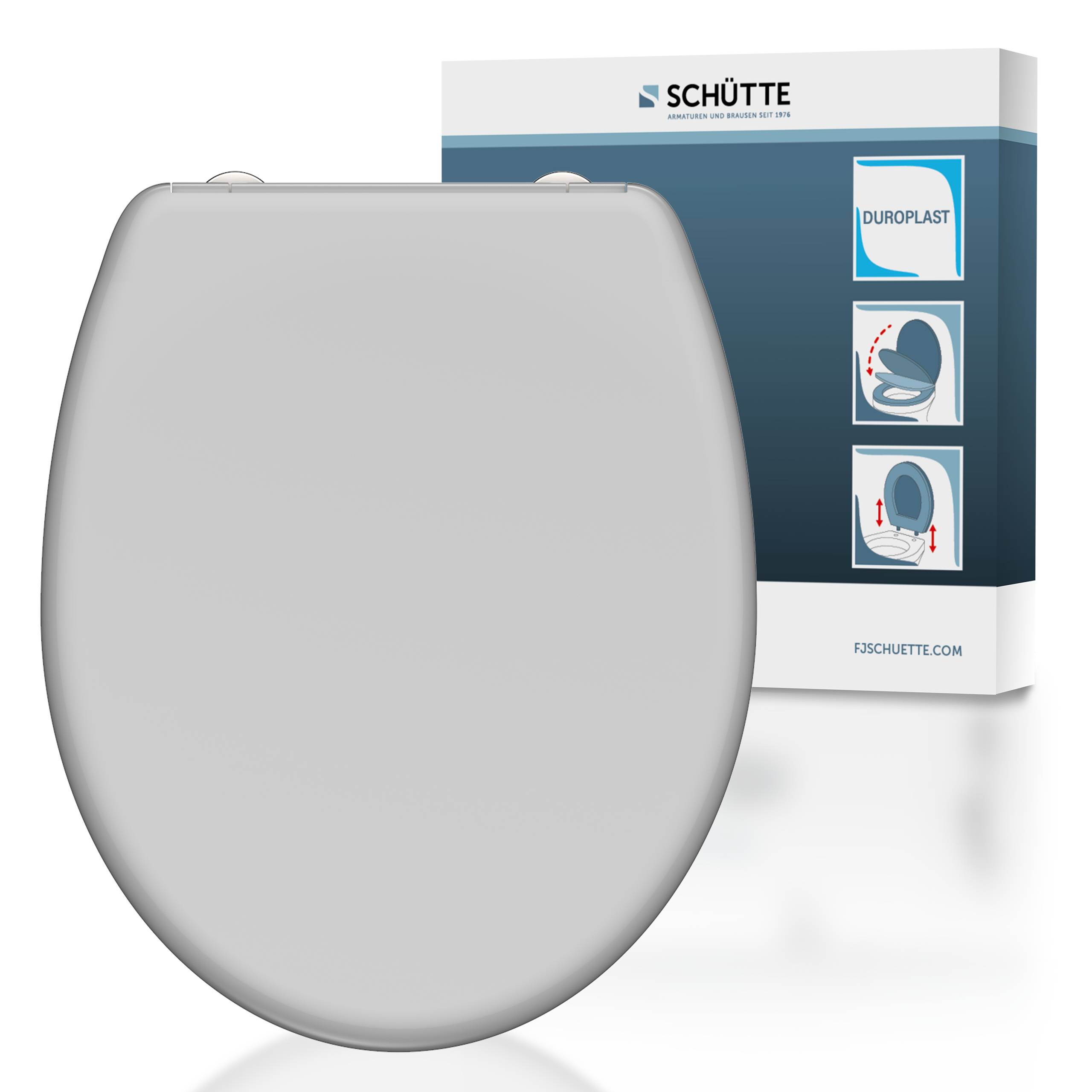 Duroplast WC-Sitz GREY, mit Absenkautomatik und Schnellverschluss