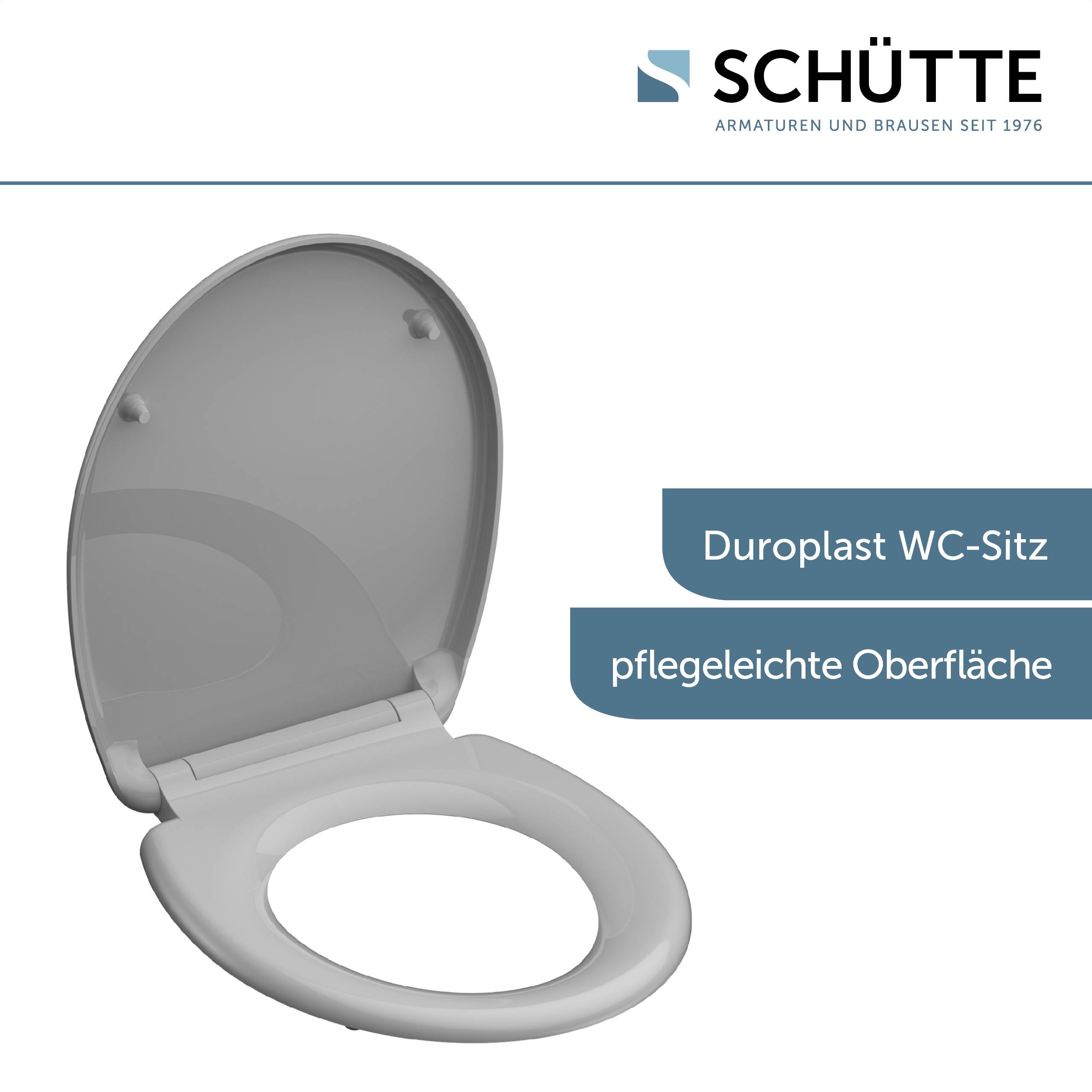 Duroplast WC-Sitz GREY, mit Absenkautomatik und Schnellverschluss