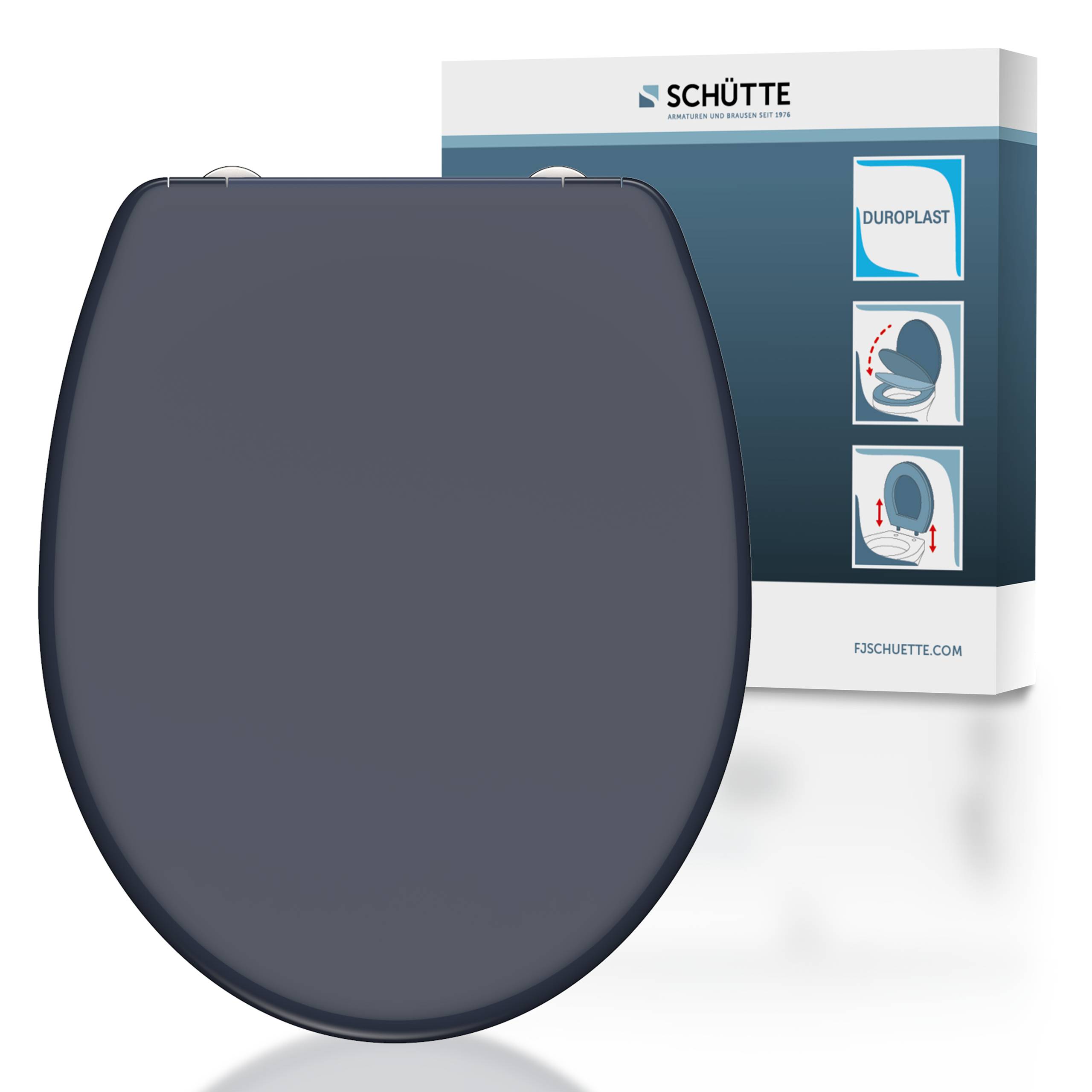 Duroplast WC-Sitz ANTHRAZIT, mit Absenkautomatik und Schnellverschluss