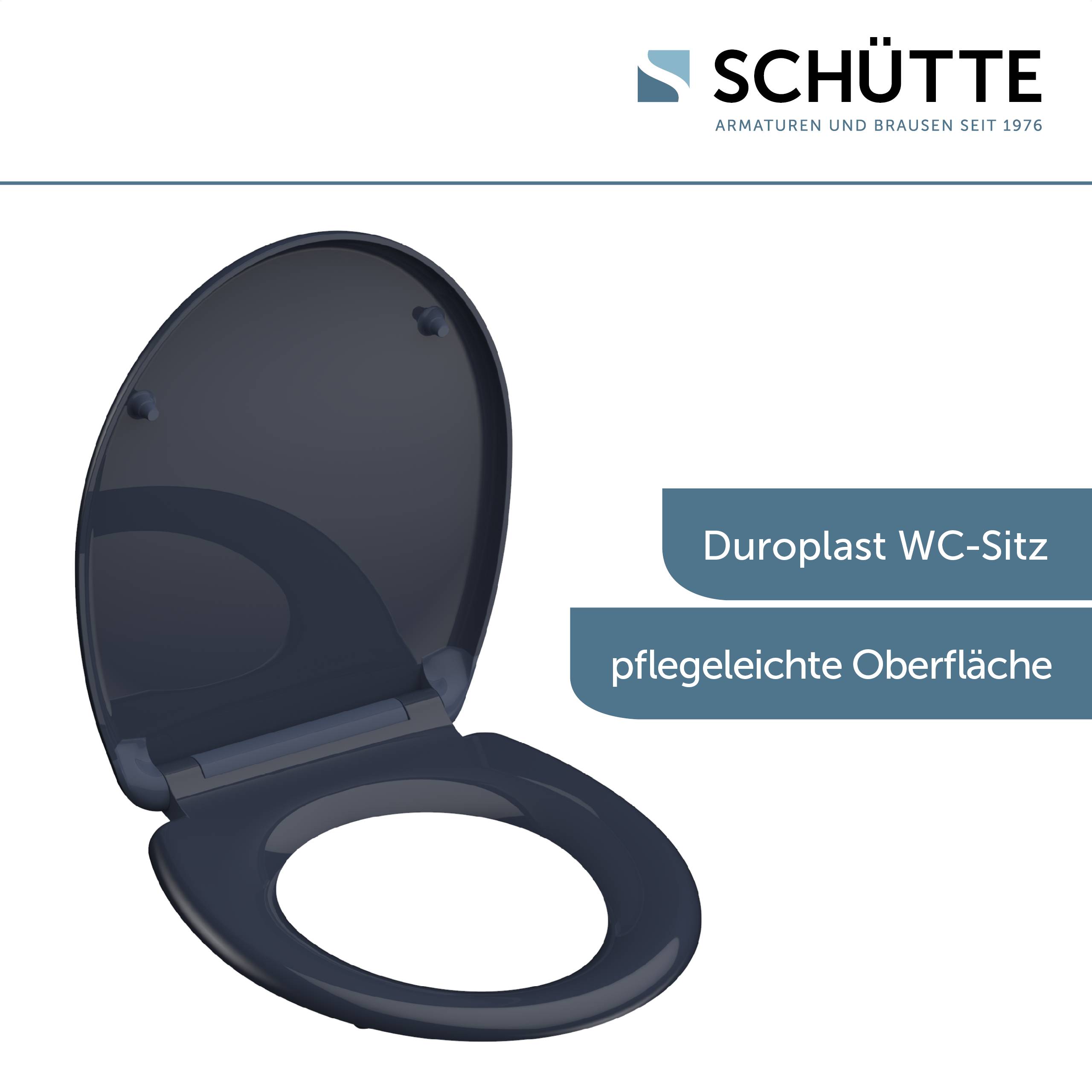Duroplast WC-Sitz ANTHRAZIT, mit Absenkautomatik und Schnellverschluss