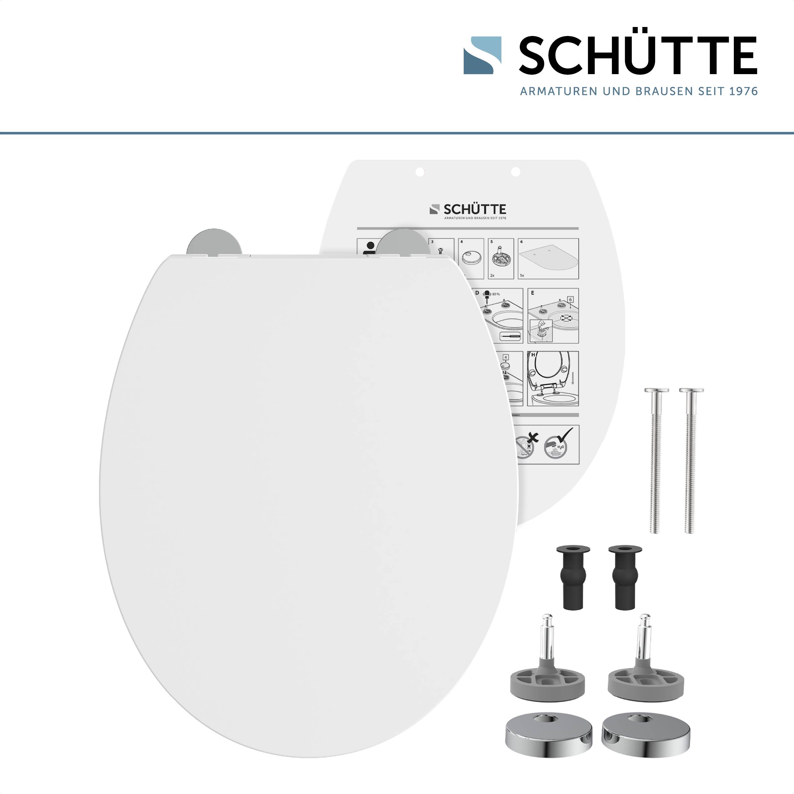 Duroplast WC-Sitz WHITE, PREMIUM, mit Absenkautomatik und Schnellverschluss
