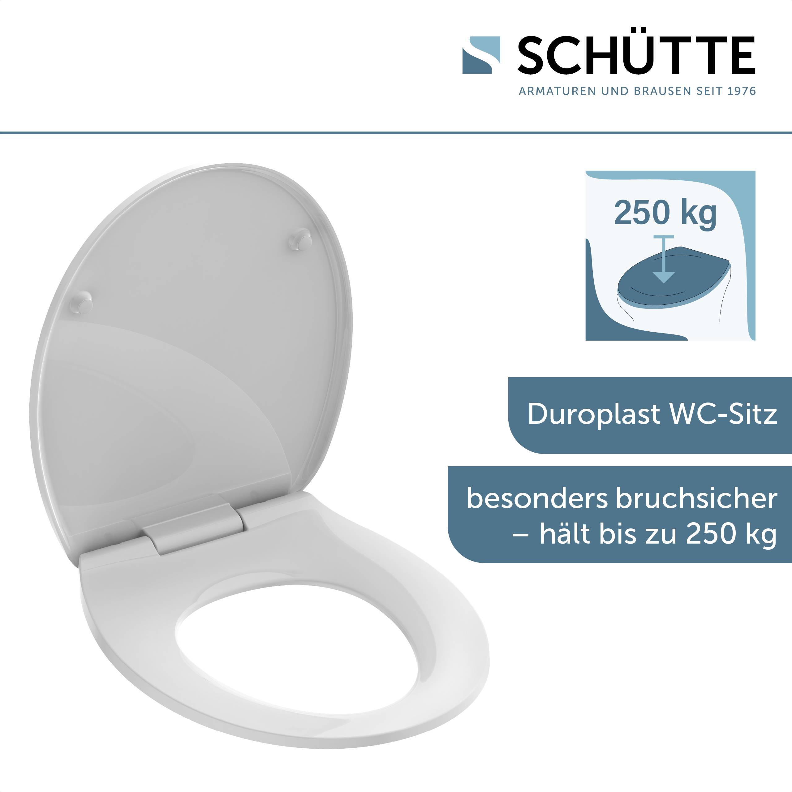 Duroplast WC-Sitz WHITE, PREMIUM, mit Absenkautomatik und Schnellverschluss