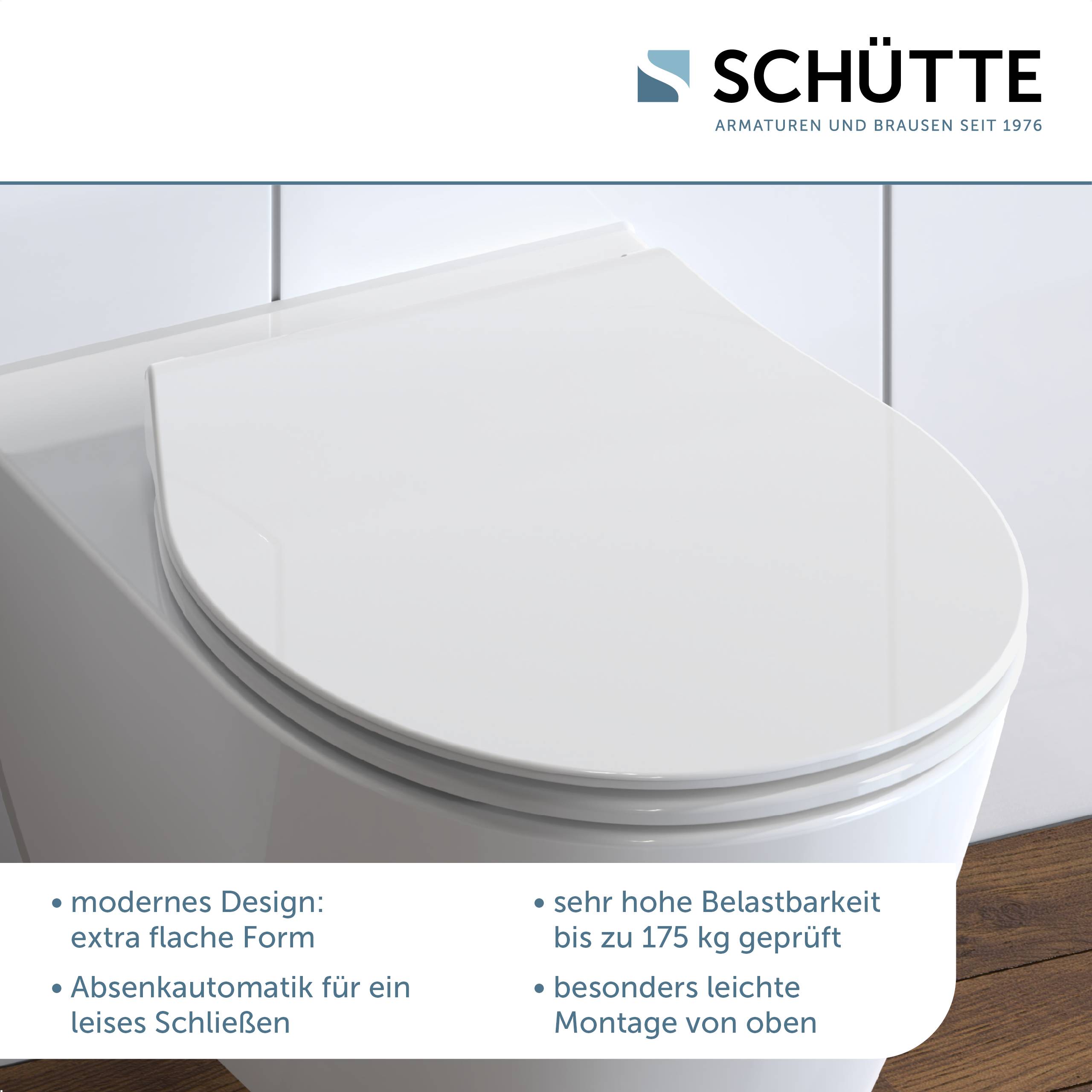 Duroplast WC-Sitz SLIM WHITE, mit Absenkautomatik und Schnellverschluss