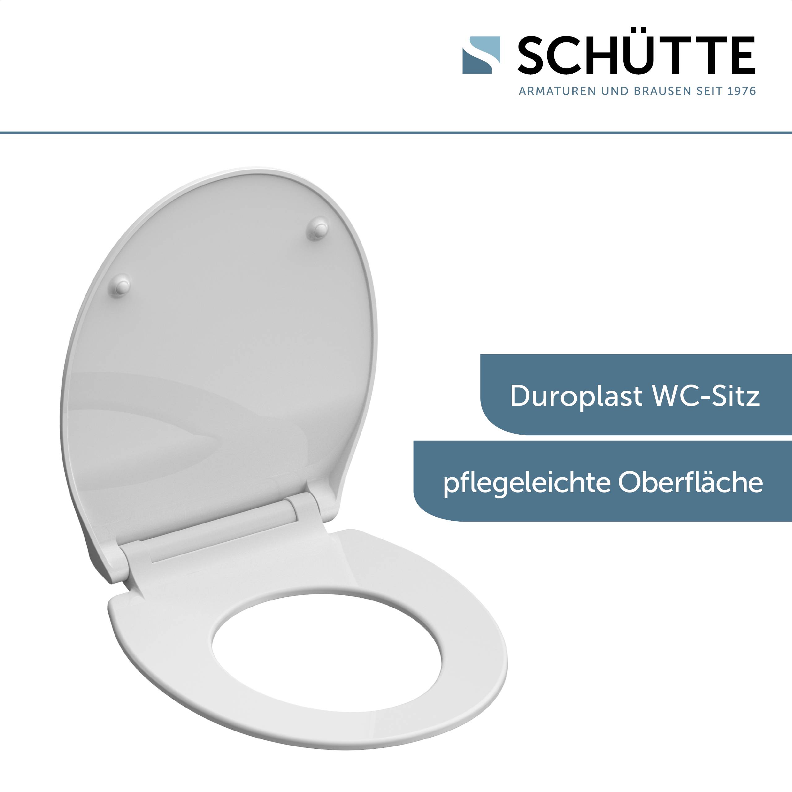 Duroplast WC-Sitz SLIM WHITE, mit Absenkautomatik und Schnellverschluss
