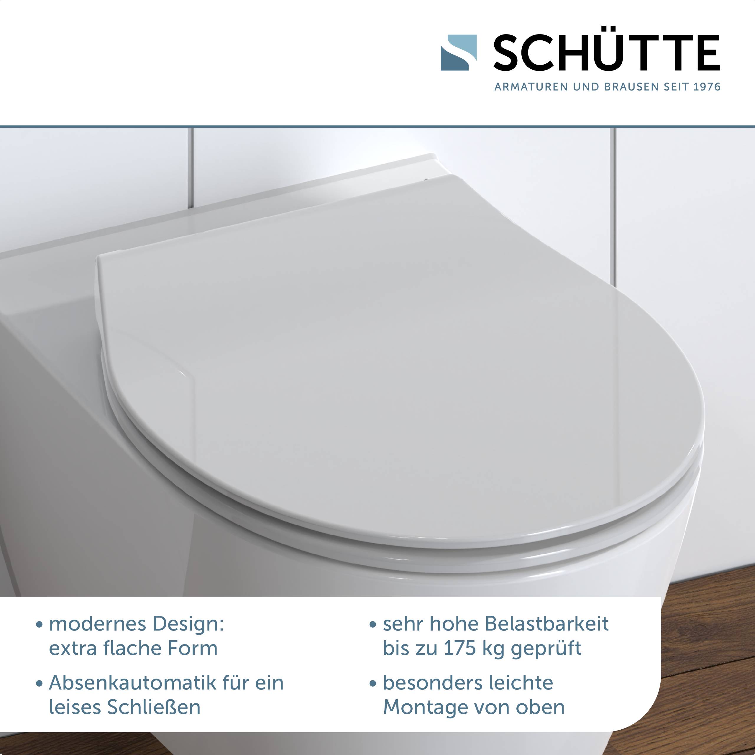 Duroplast WC-Sitz SLIM GREY, mit Absenkautomatik und Schnellverschluss