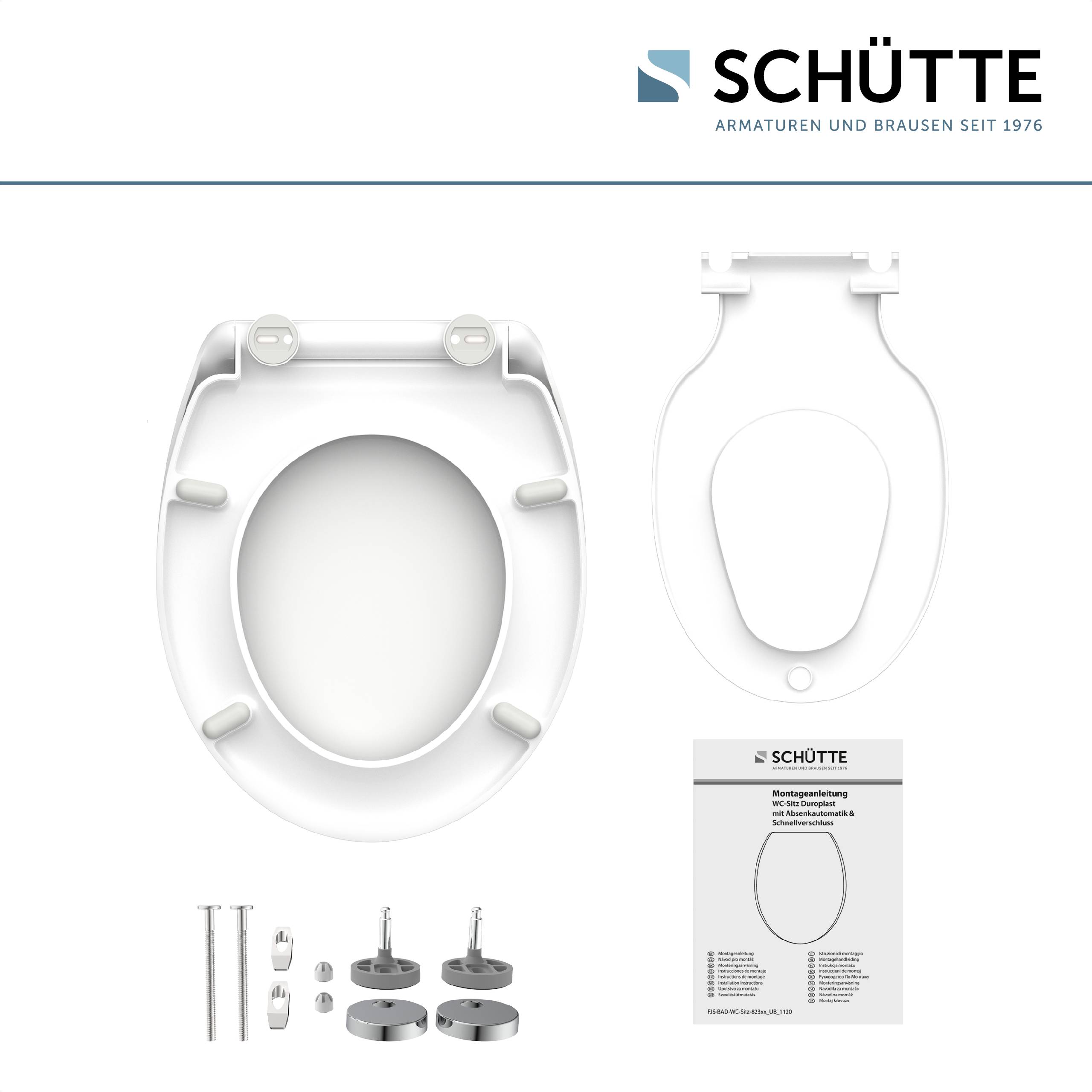 Duroplast WC-Sitz FAMILY WHITE, mit Absenkautomatik und Schnellverschluss