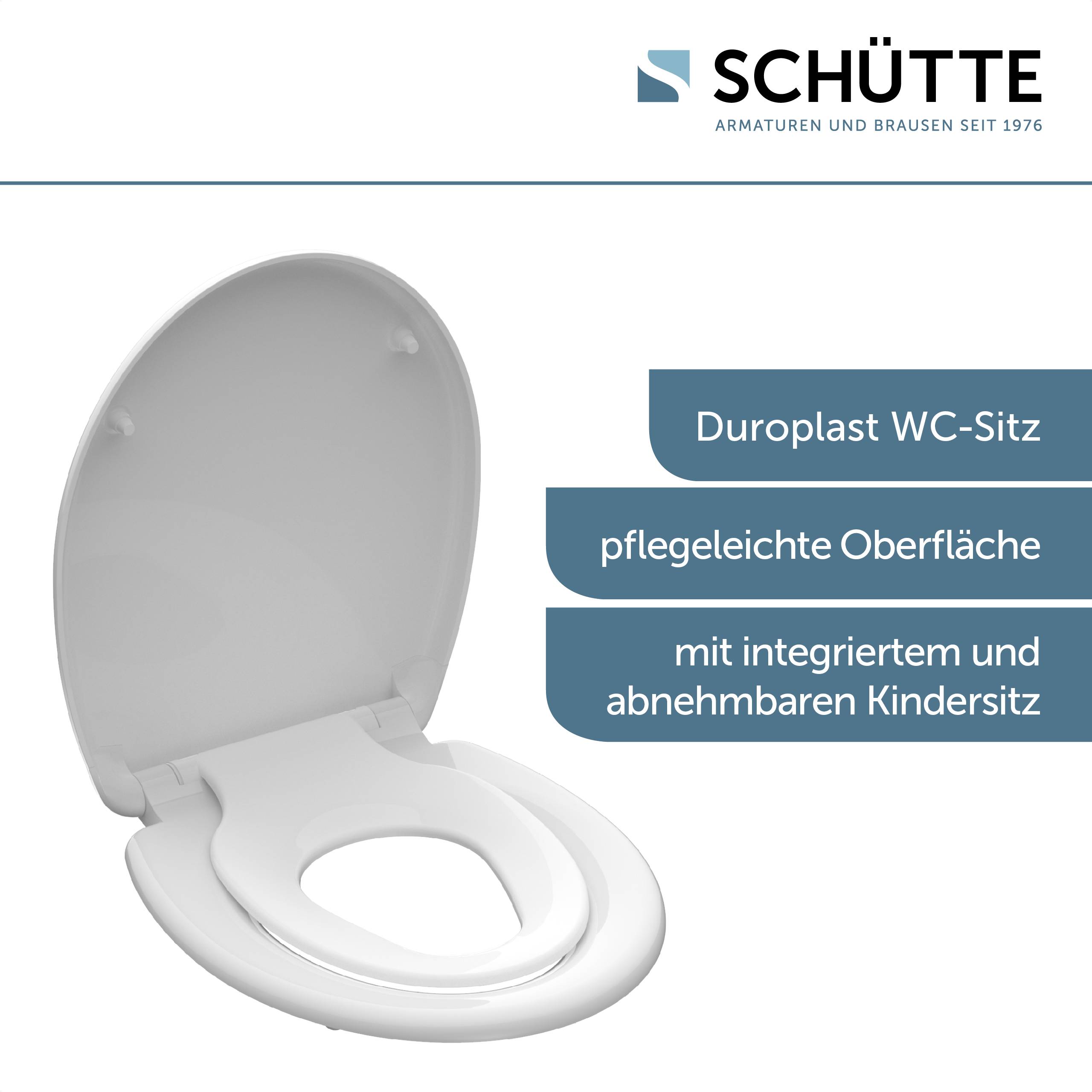 Duroplast WC-Sitz FAMILY WHITE, mit Absenkautomatik und Schnellverschluss